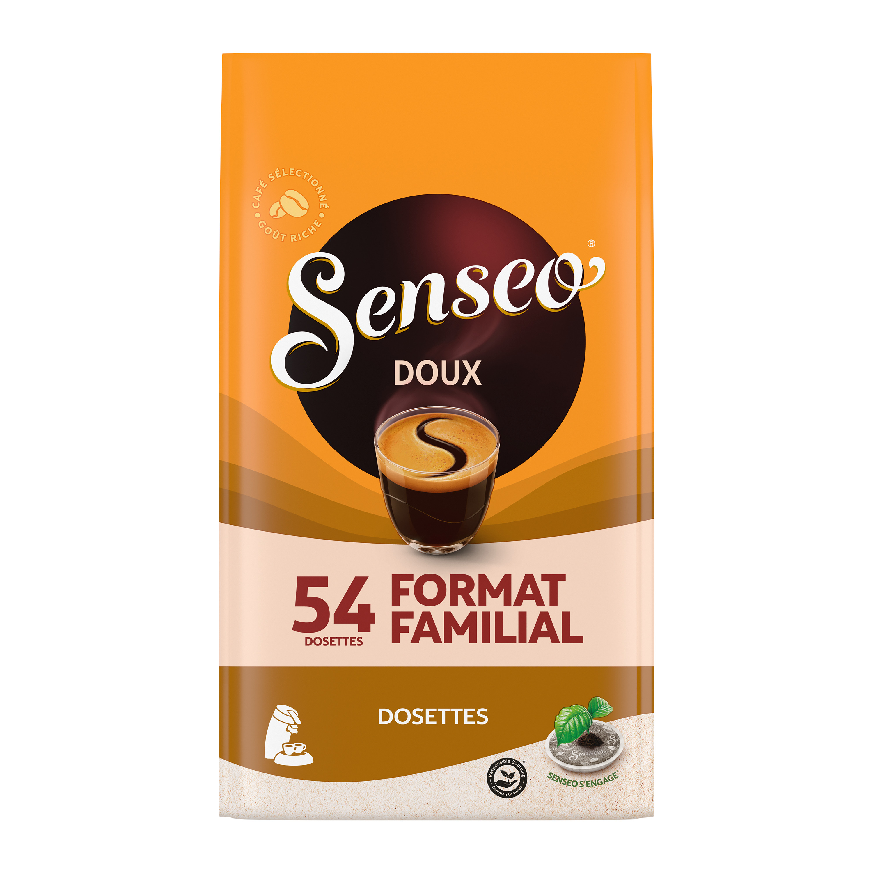 Senseo café DOUX paquet de 16 Dosettes