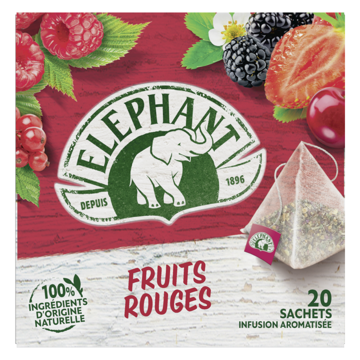 ELEPHANT Infusion fruits rouges 20 sachets 36g