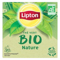 LIPTON Thé vert bio nature 20 sachets 28g