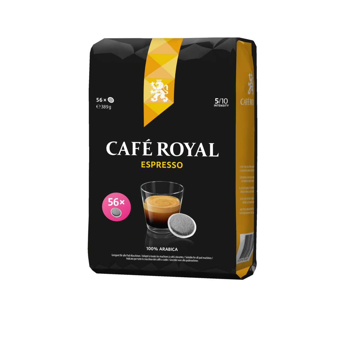 CAFE ROYAL Café espresso en dosette souple 56 dosettes 389g pas cher 