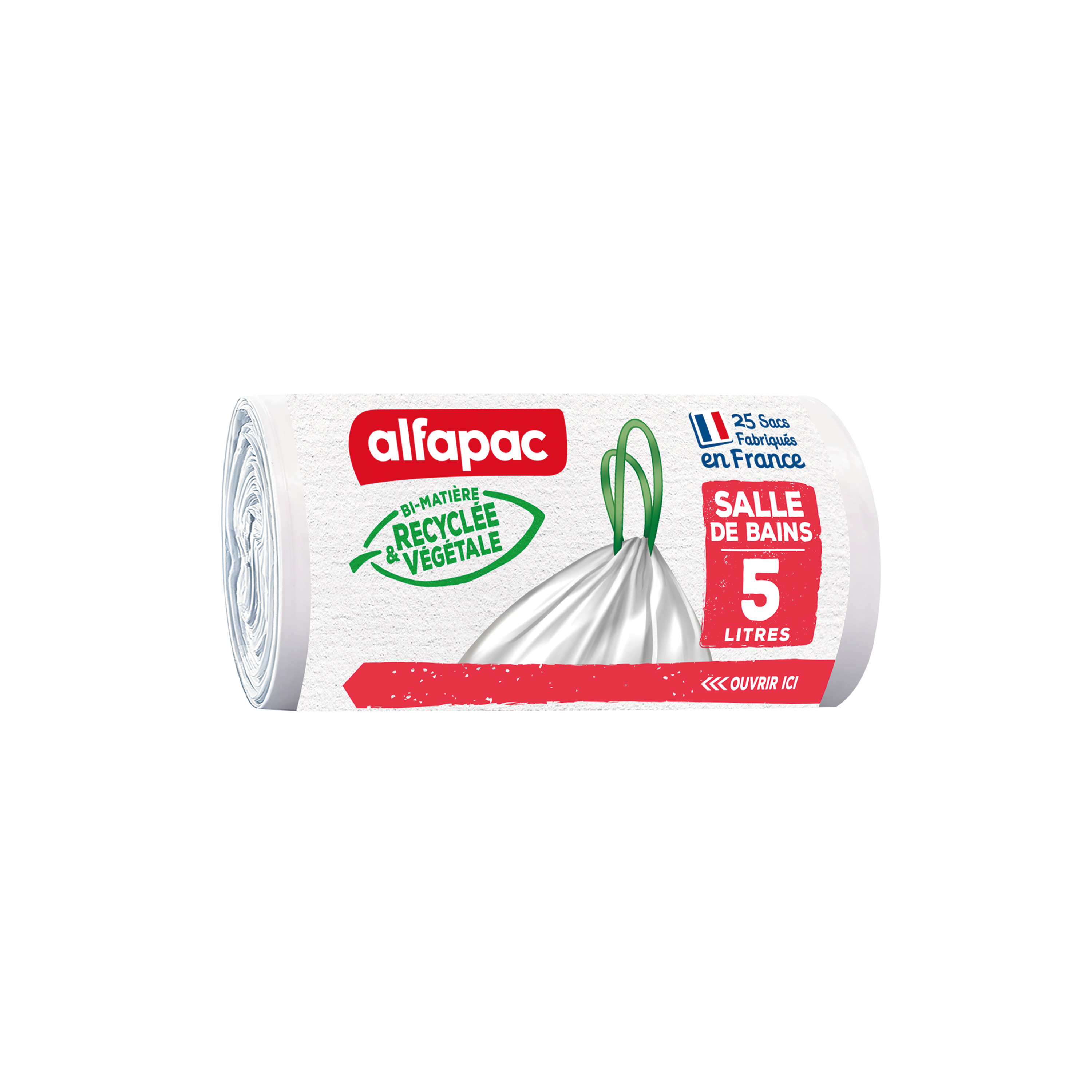 ALFAPAC Sacs poubelle v g tal salle de bain liens coulissants 5l