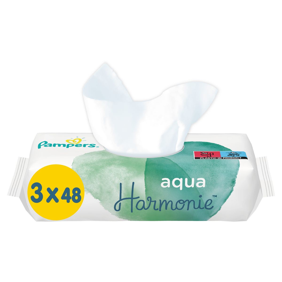 PAMPERS Aqua harmonie Lingettes pour bébé 3x48 lingettes