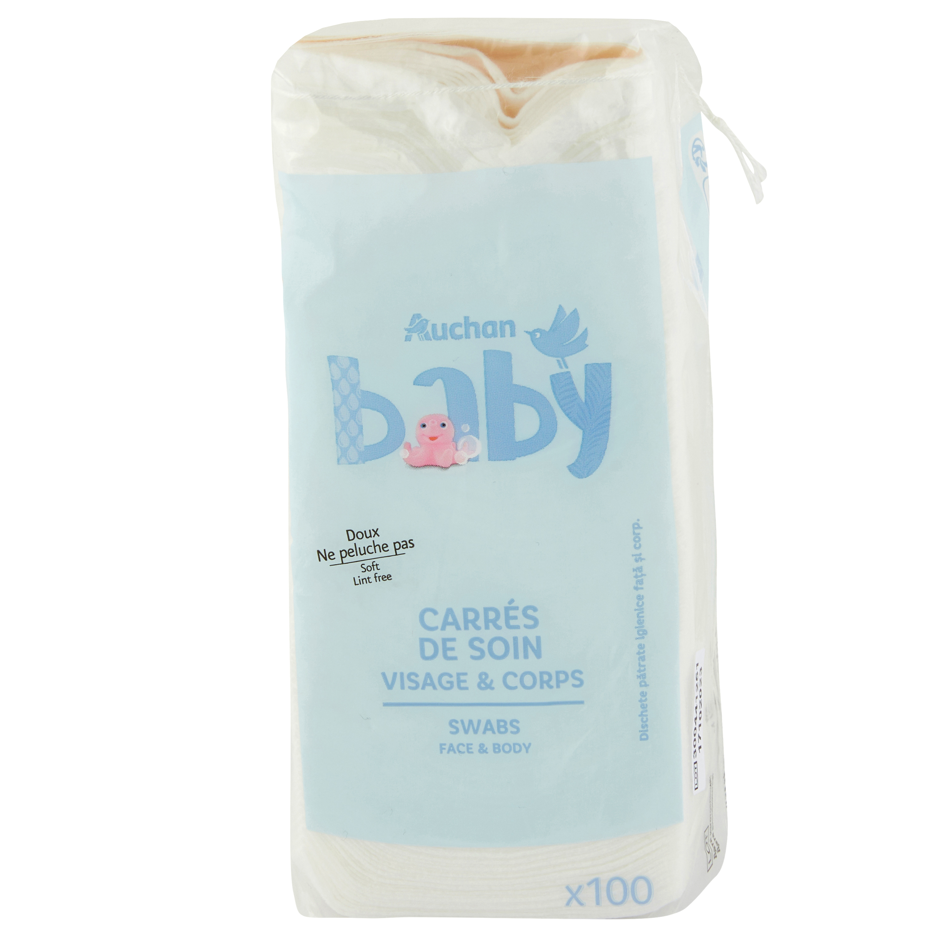 CARRYBOO BIO Family pads rectangles de coton 100% bio ultra doux 180 cotons  pas cher 