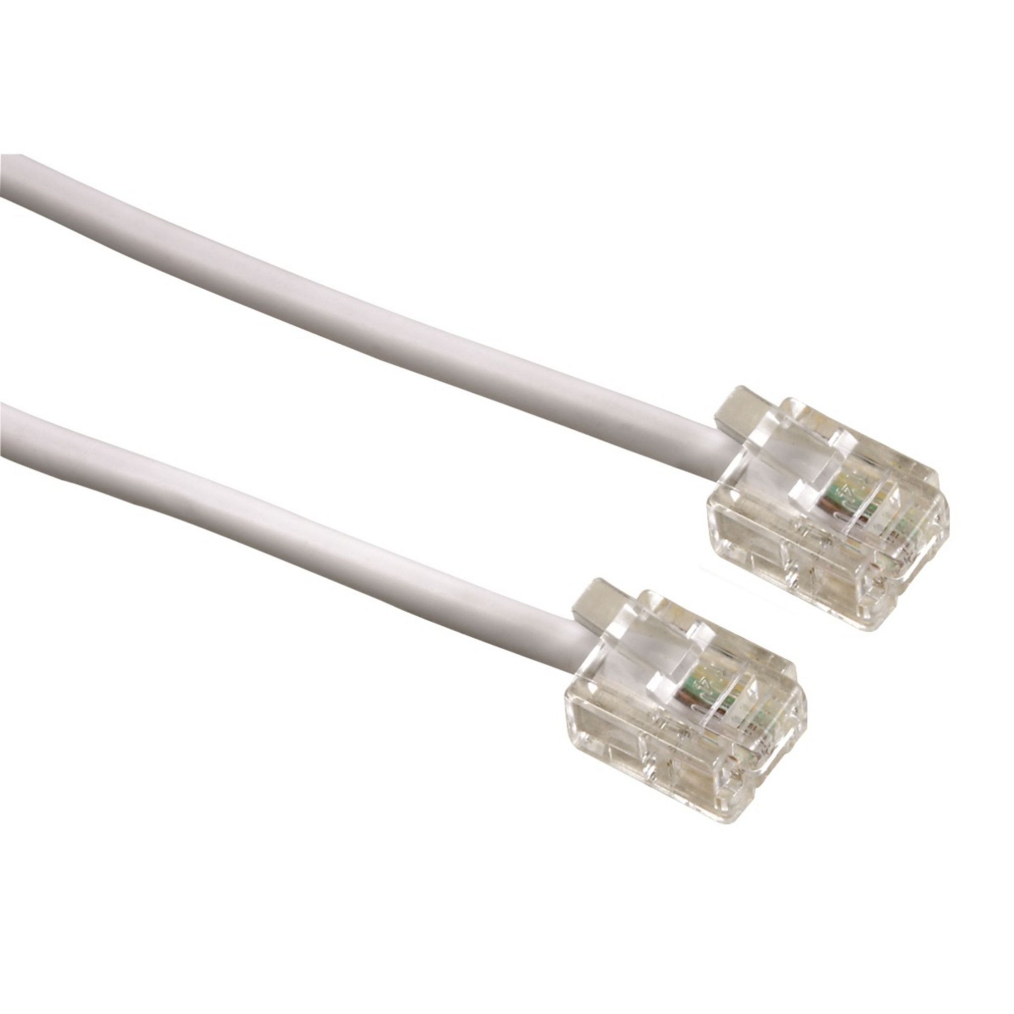 QILIVE Câble ADSL RJ11 Mâle / JR11 Mâle - 10 M - Blanc pas cher