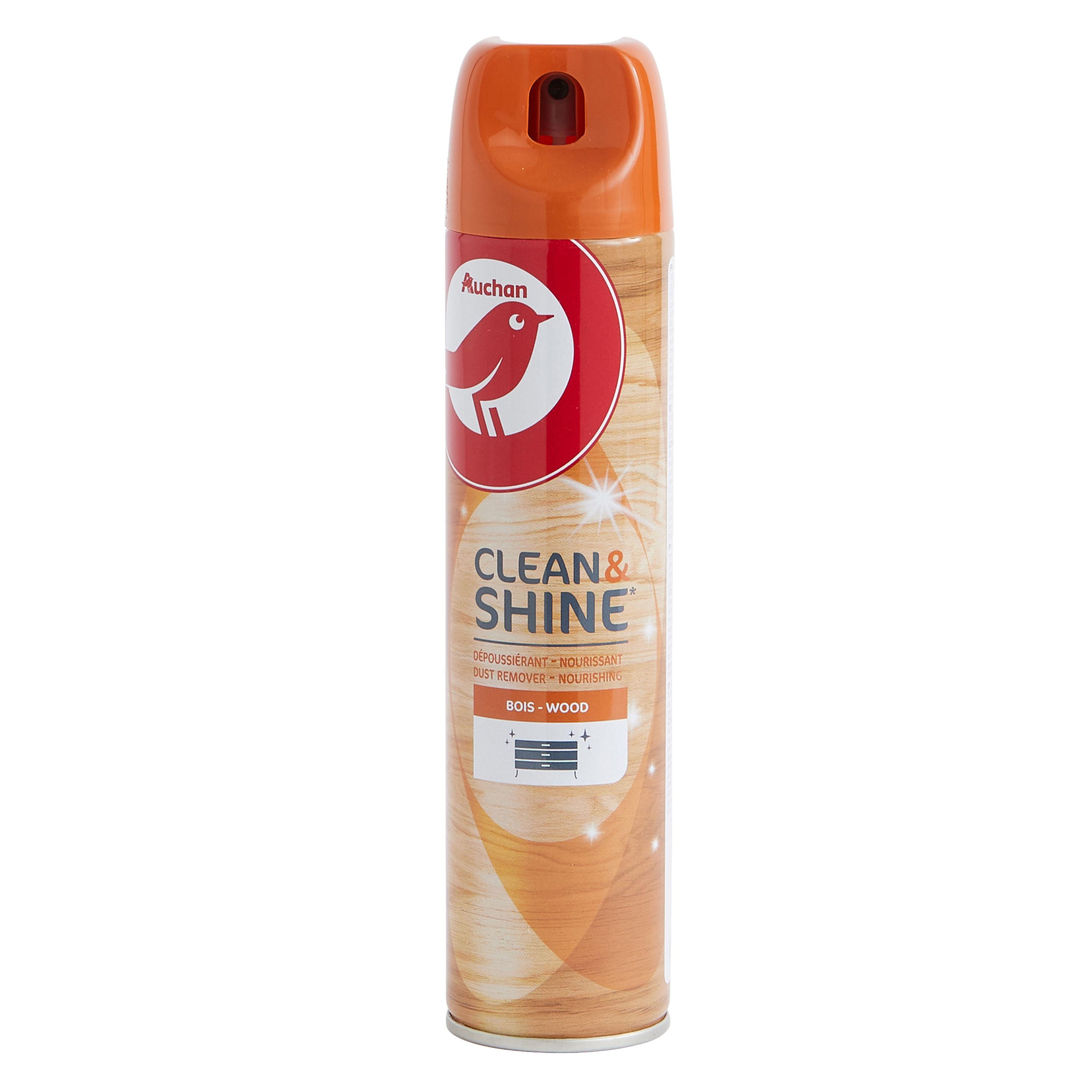 AUCHAN Spray dépoussiérant et nourrissant pour meubles en bois 300ml pas  cher 