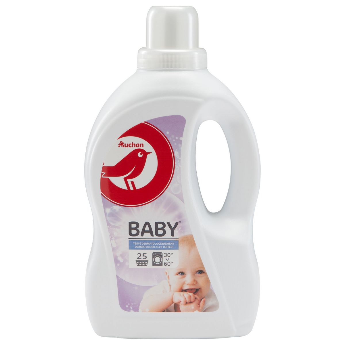 AUCHAN BABY Lessive liquide pour bébé 25 lavages 1,5l pas cher 