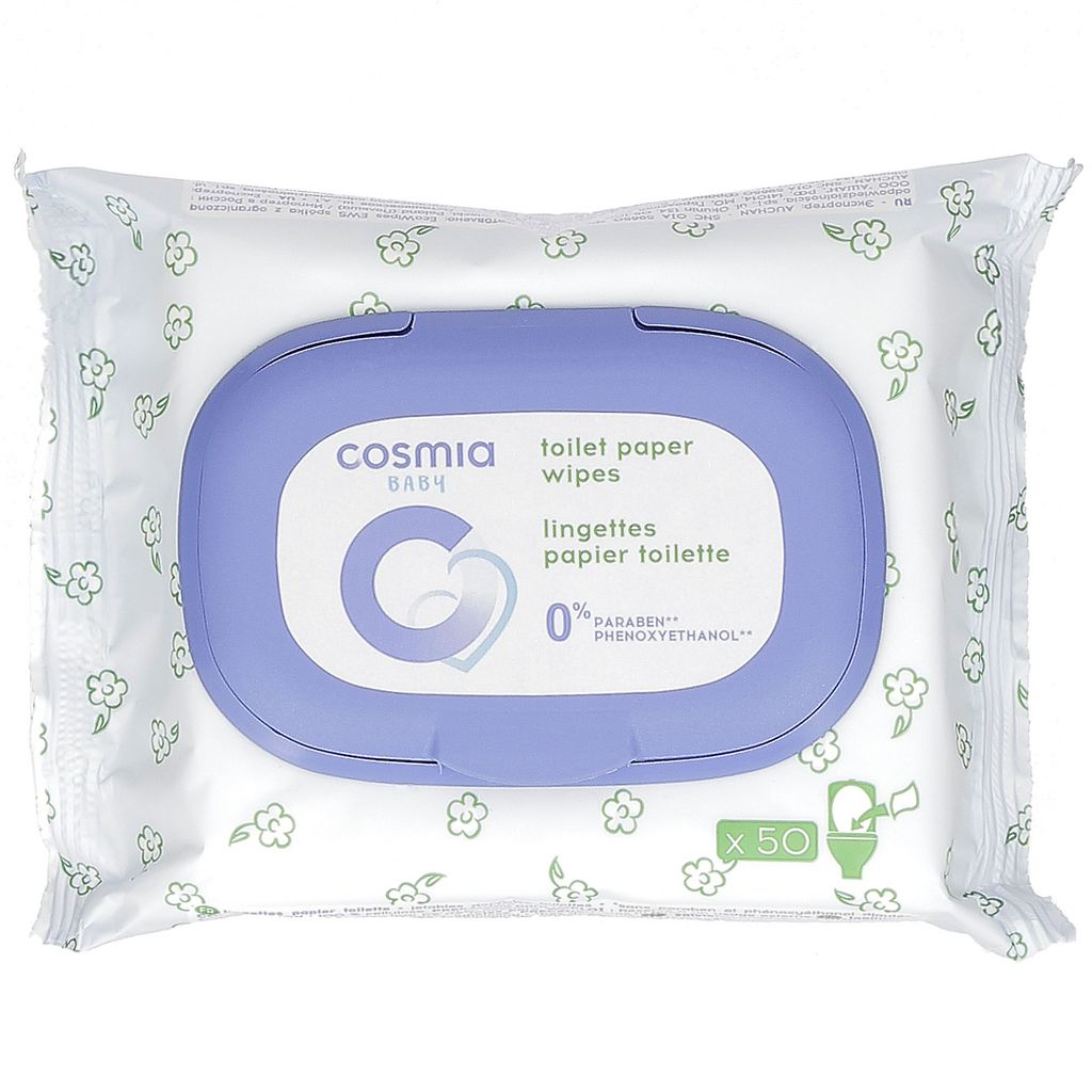 Lingettes papier toilette - Cosmia Baby - 100 pièces