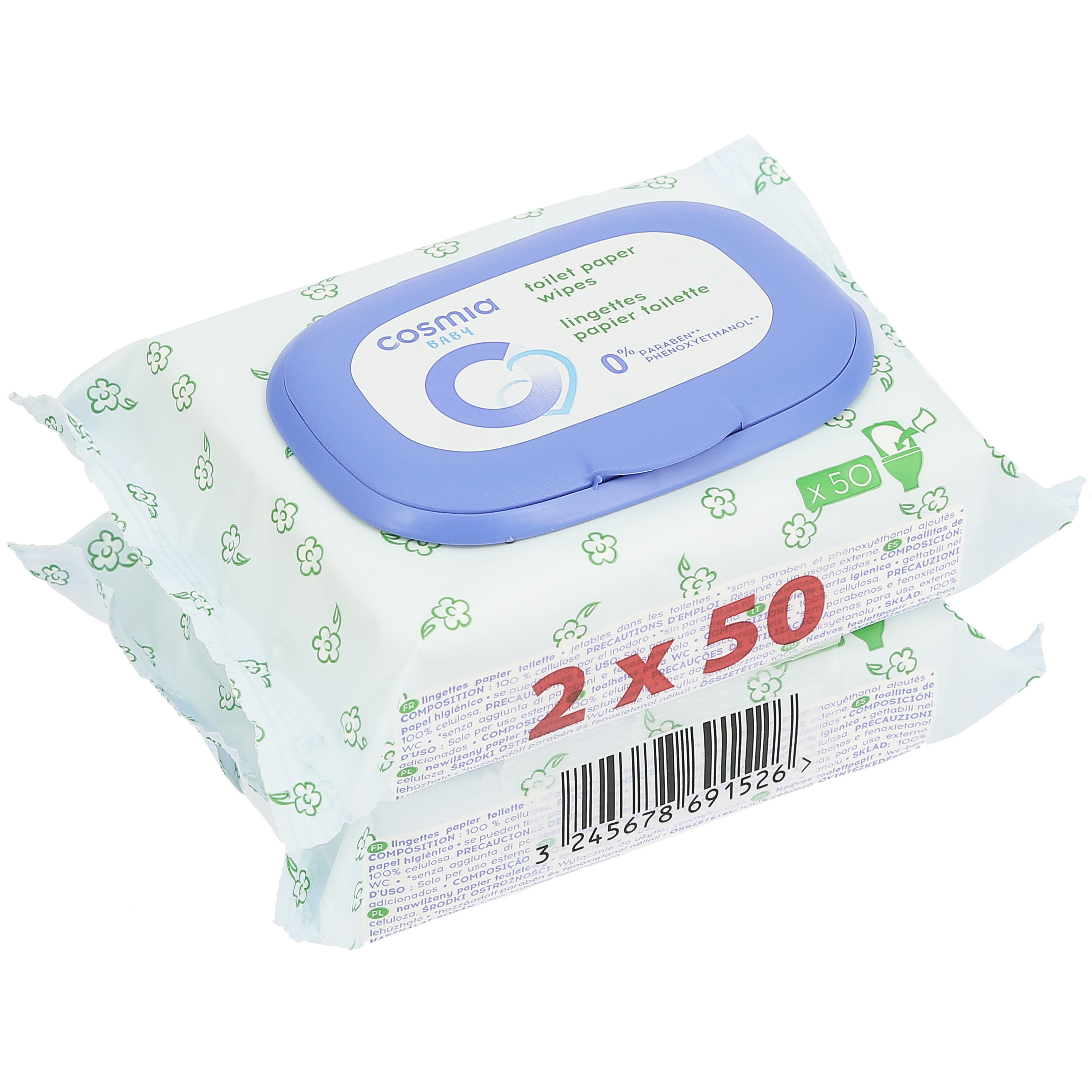 50 lingettes papier toilette humidifié - Vitaeasy