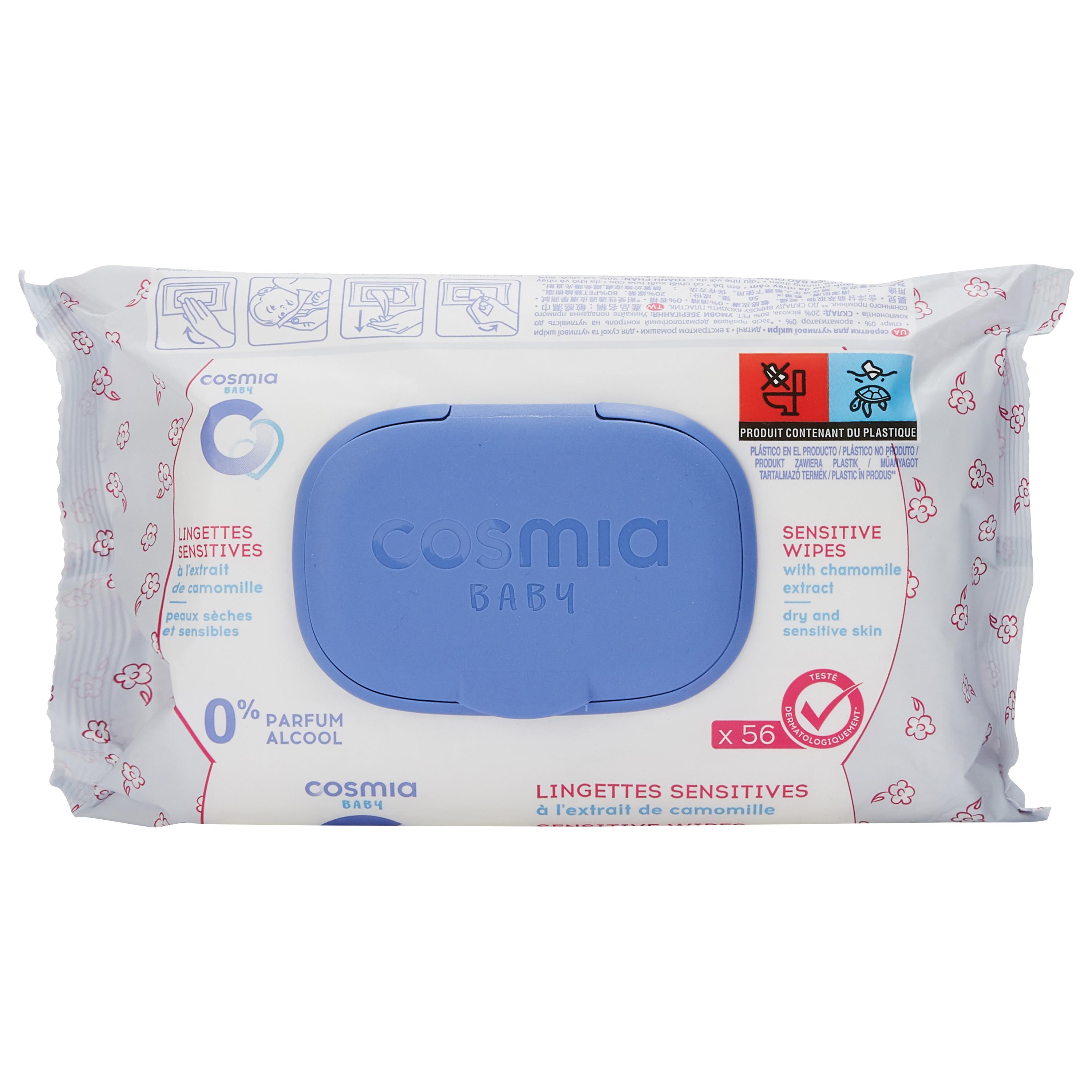 COSMIA Lingettes démaquillantes sensitive peaux sensibles 25 lingettes pas  cher 