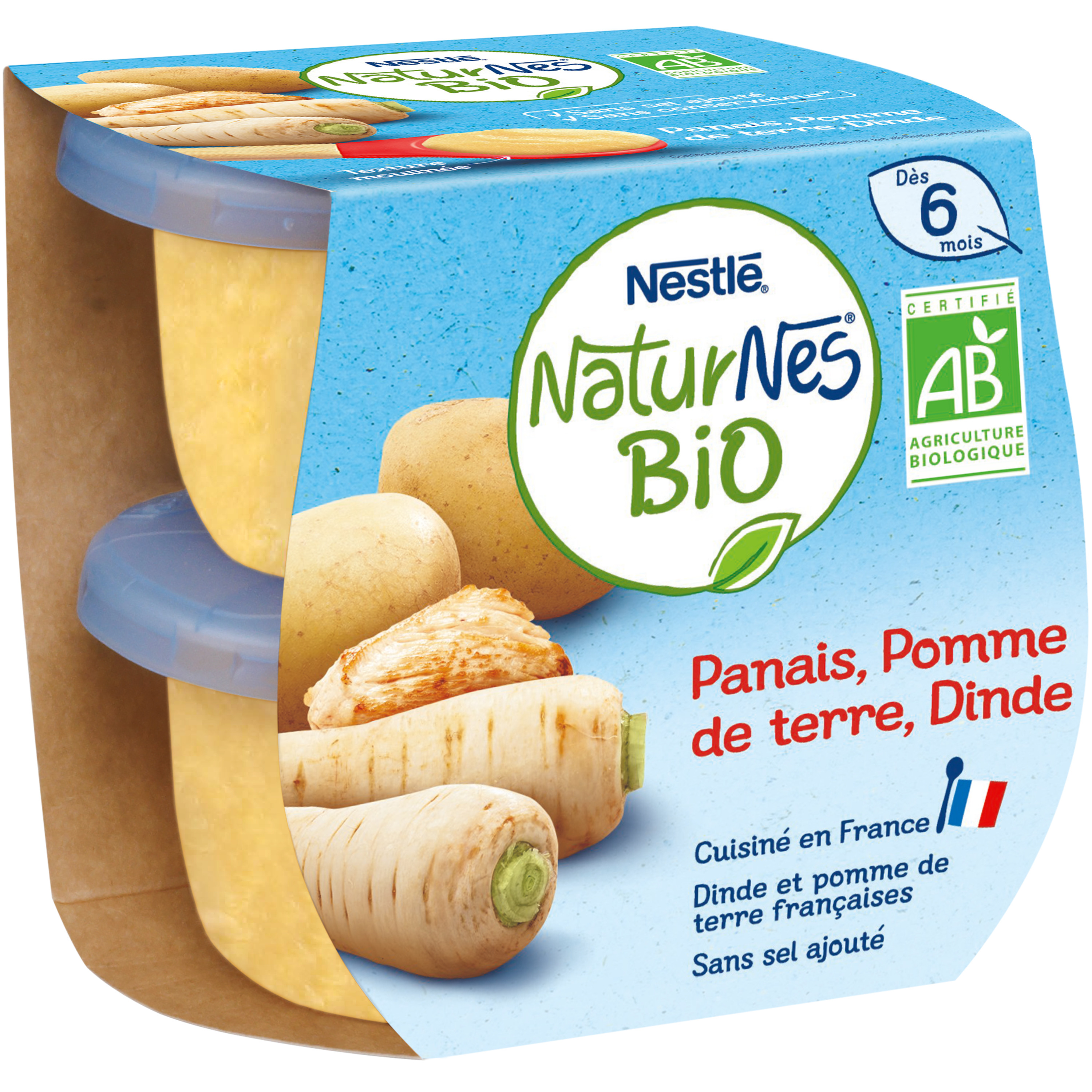 NESTLE NATURNES Petits Pots Bébé Carottes, Pommes de terre, Dinde