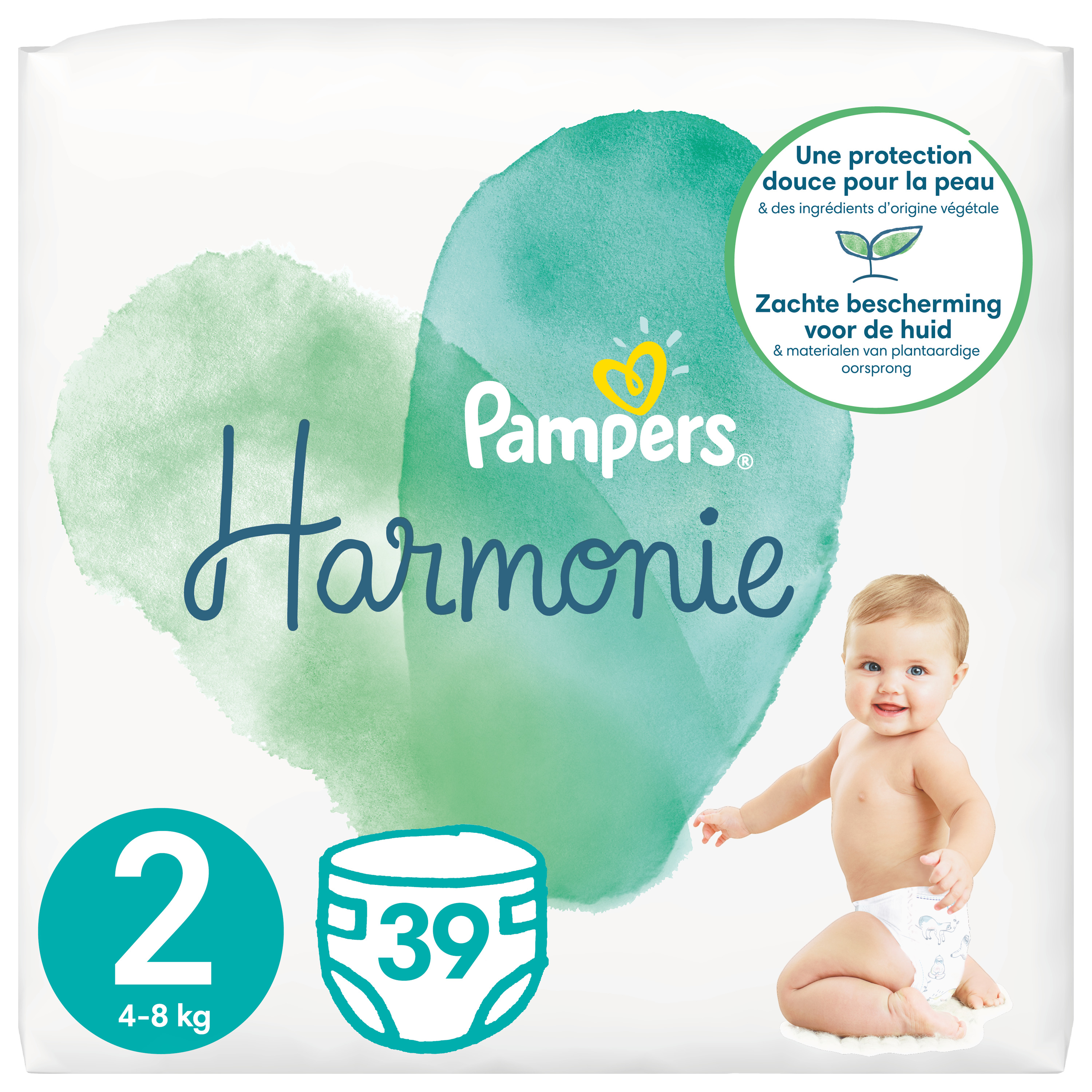 Pampers Harmonie Couches Taille 2 48 Couches 4kg - 8kg Protection