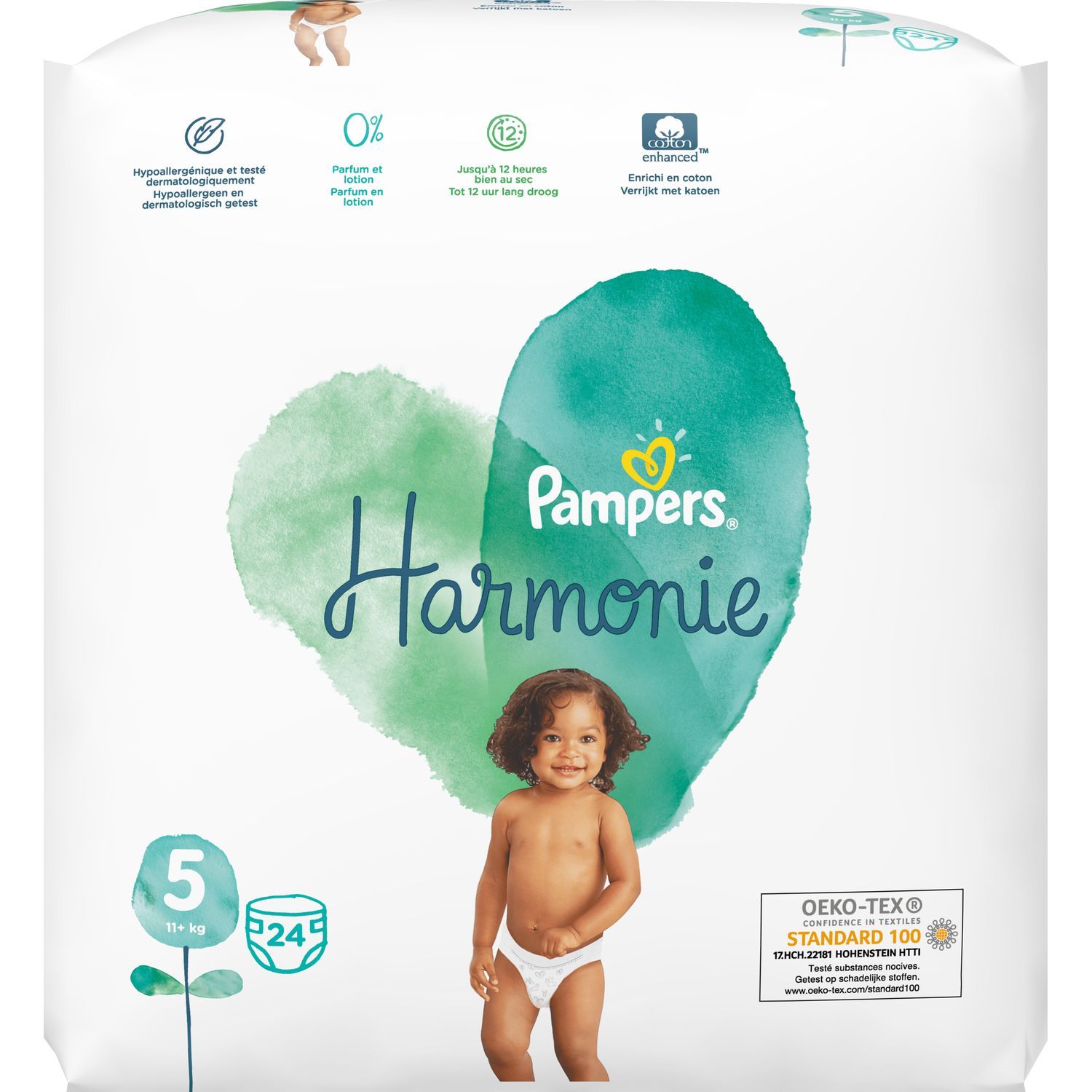 Pampers Harmonie Couches Taille 5 31 Couches 11 kg - 16 kg Protection Douce  Pour la Peau