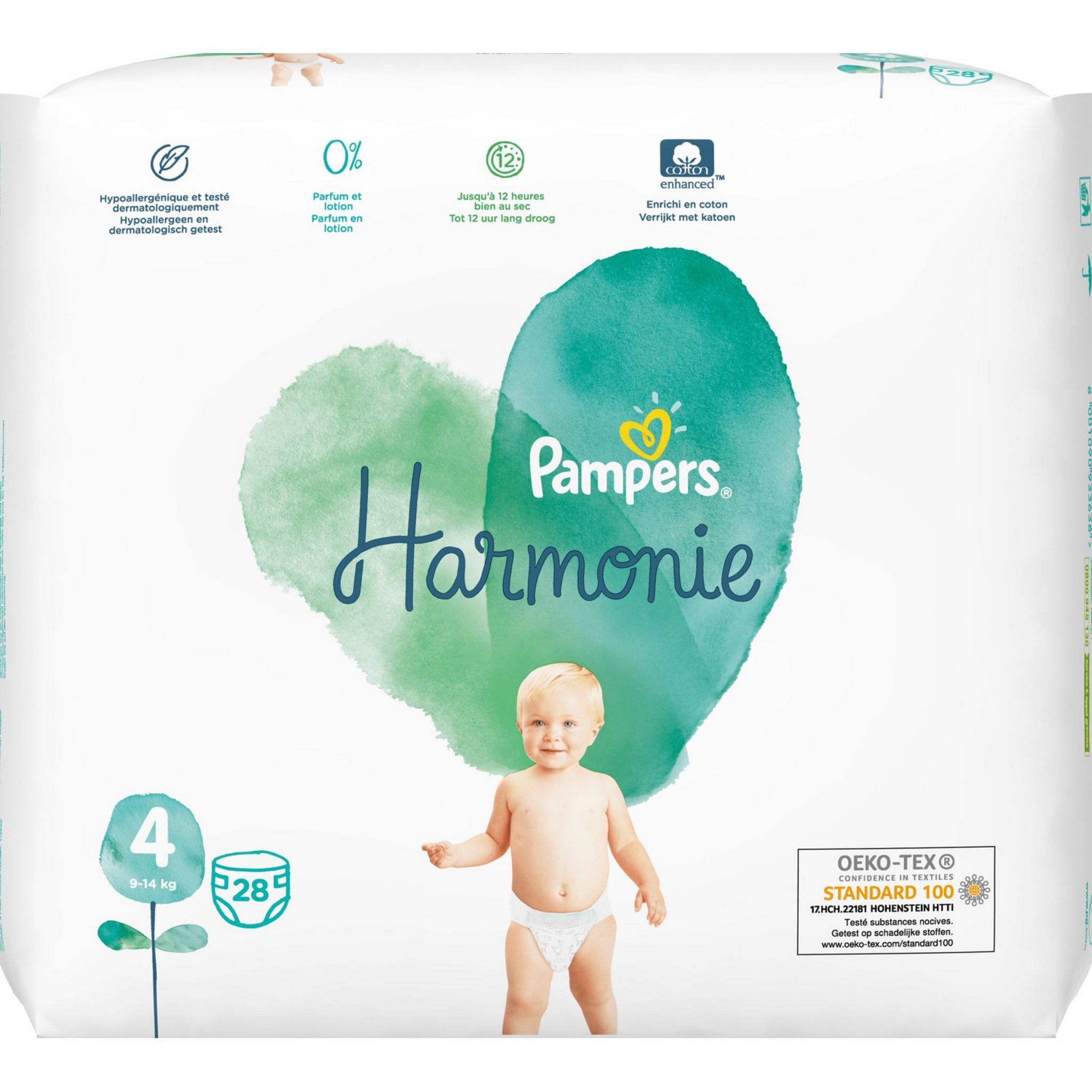 Pampers Harmonie Taille 4 - 36 Couches Douces et Hypoallergéniques -  Pharma360