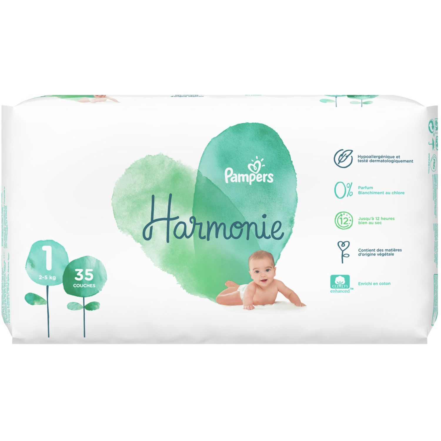 PAMPERS Harmonie new baby couches taille 1 (2-5kg) 24 couches pas