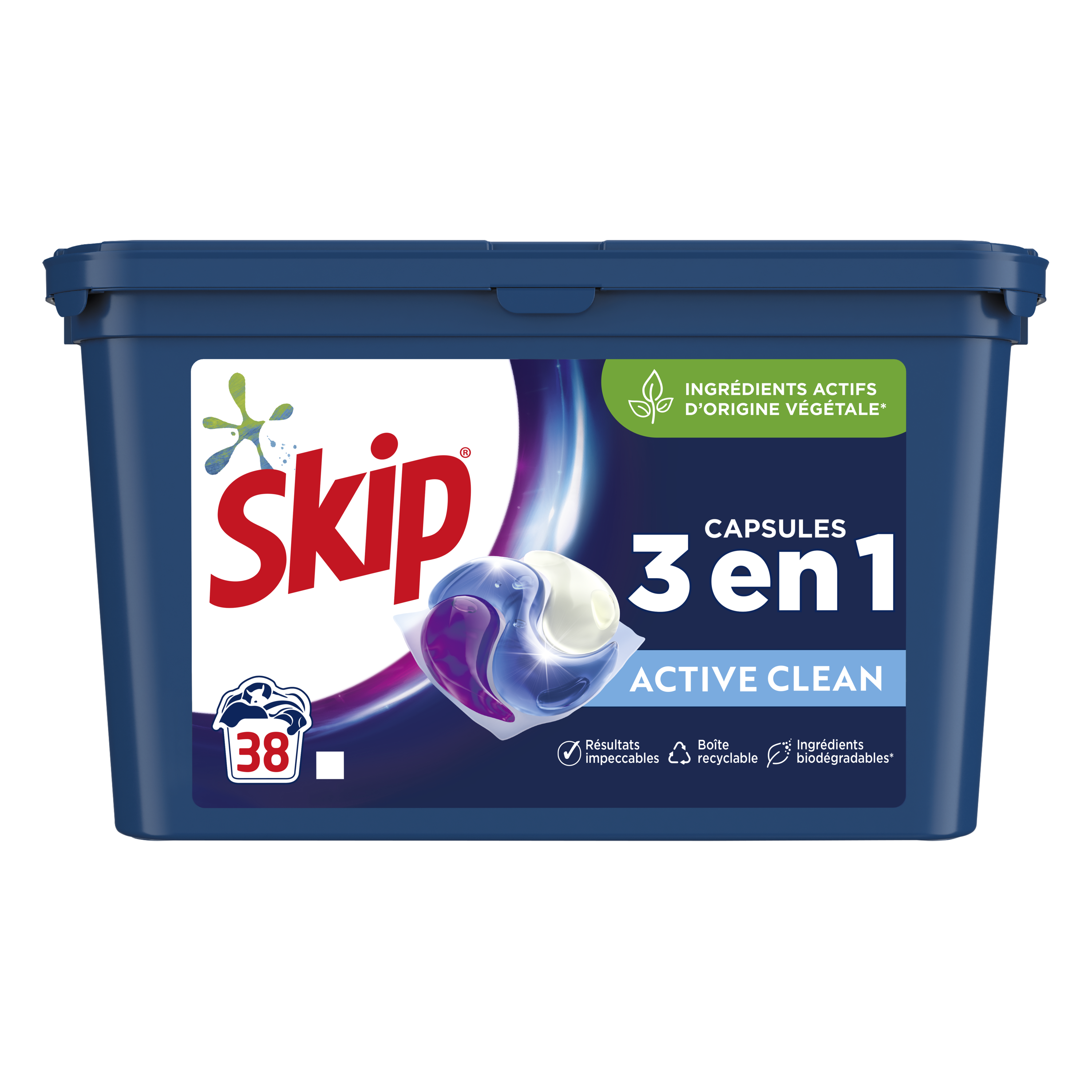 Lessive Skip Active Clean 168 tablettes