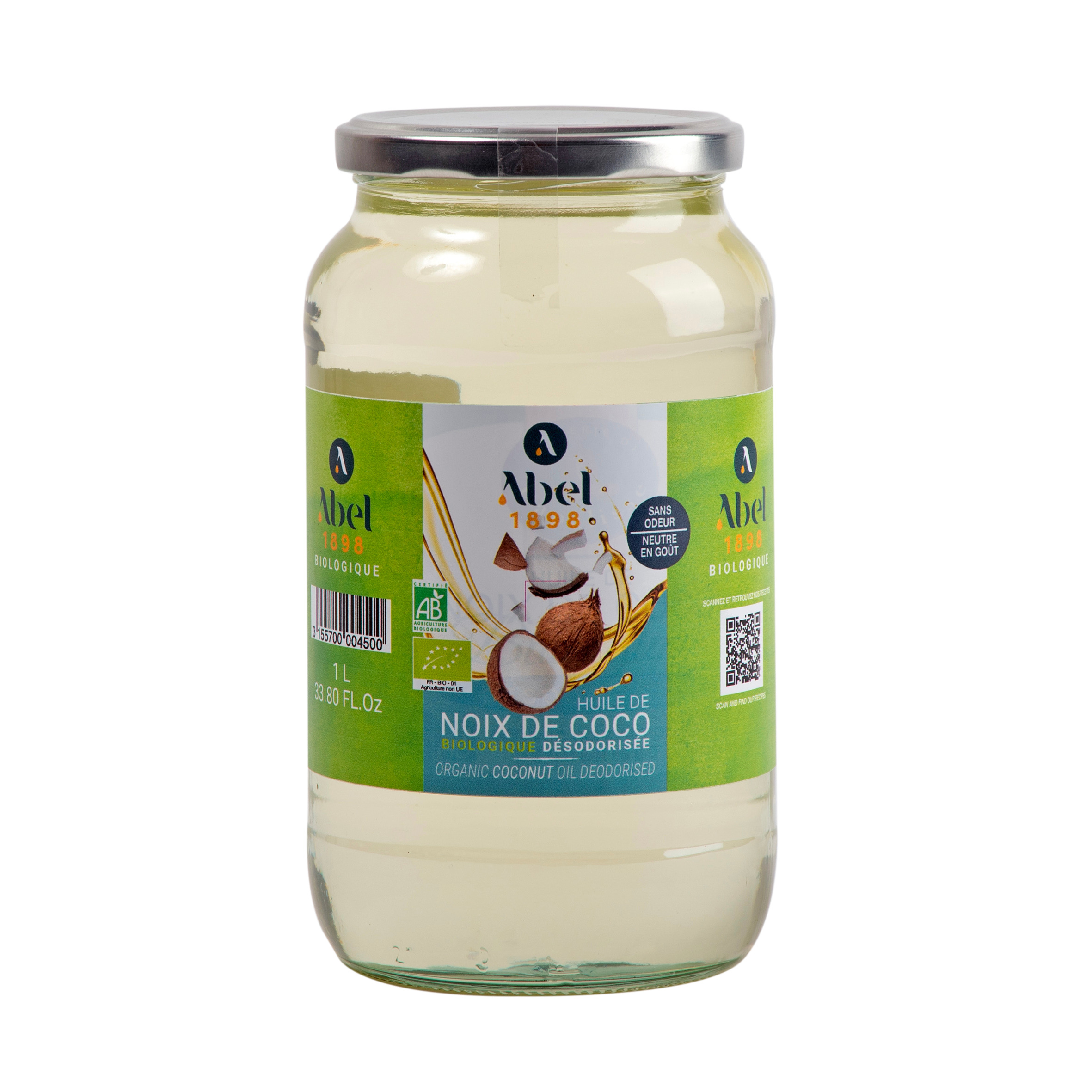 AUCHAN BIO Huile vierge de noix de coco 18cl pas cher 