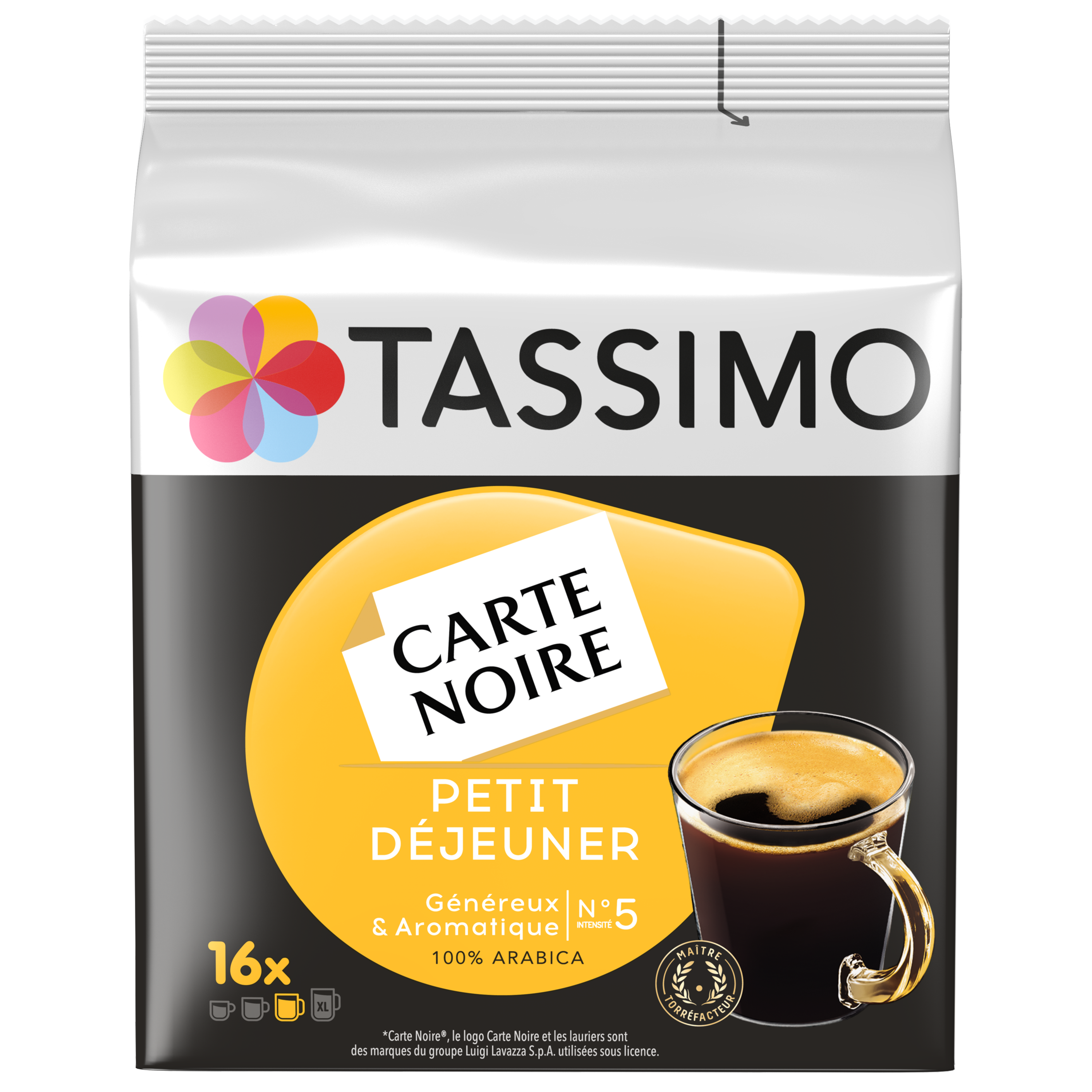 TASSIMO Carte Noire café petit déjeuner 16 dosettes 133g pas cher 