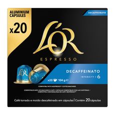 L'OR Capsules de café décaféiné intensité 6 compatibles Nespresso 20 capsules 104g