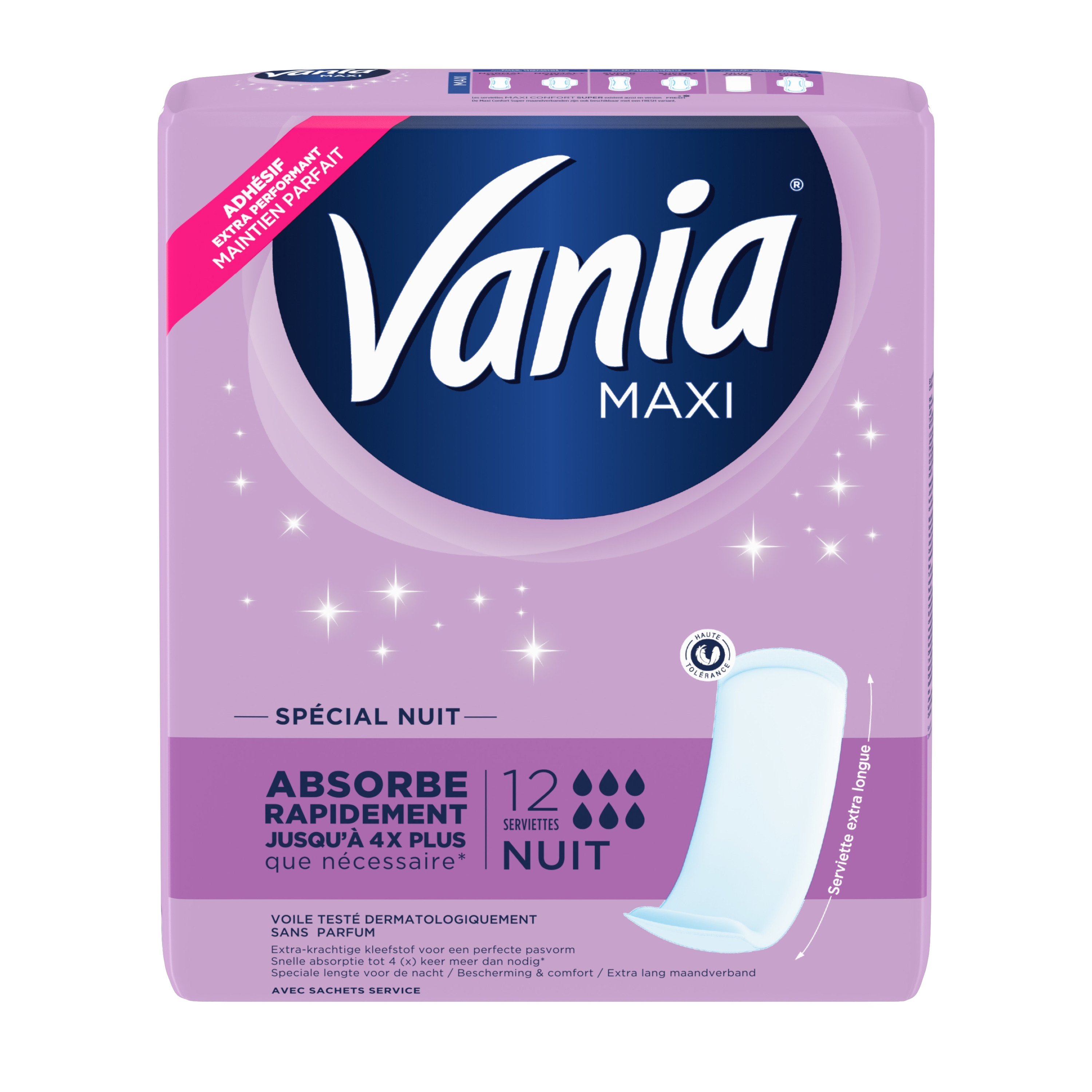 Nana Ultra Goodnight - Serviette hygiénique pour la nuit (Lot de 2 paquets  de 9 serviettes) : : Hygiène et Santé