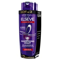 ELSEVE Color-vive shampooing violet déjaunisseur cheveux méchés blonds ou blancs 2x200ml