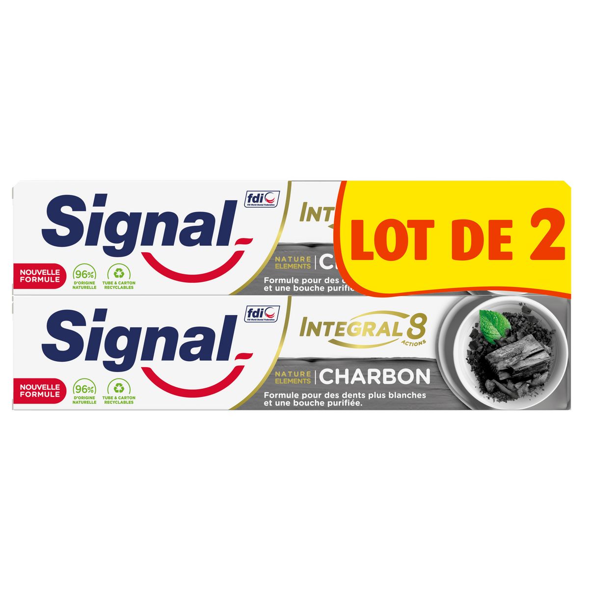 Dentifrice Le Charbon EMAIL DIAMANT : le lot de 2x75mL à Prix Carrefour