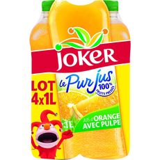 JOKER Pur jus d'orange avec pulpe 4x1l