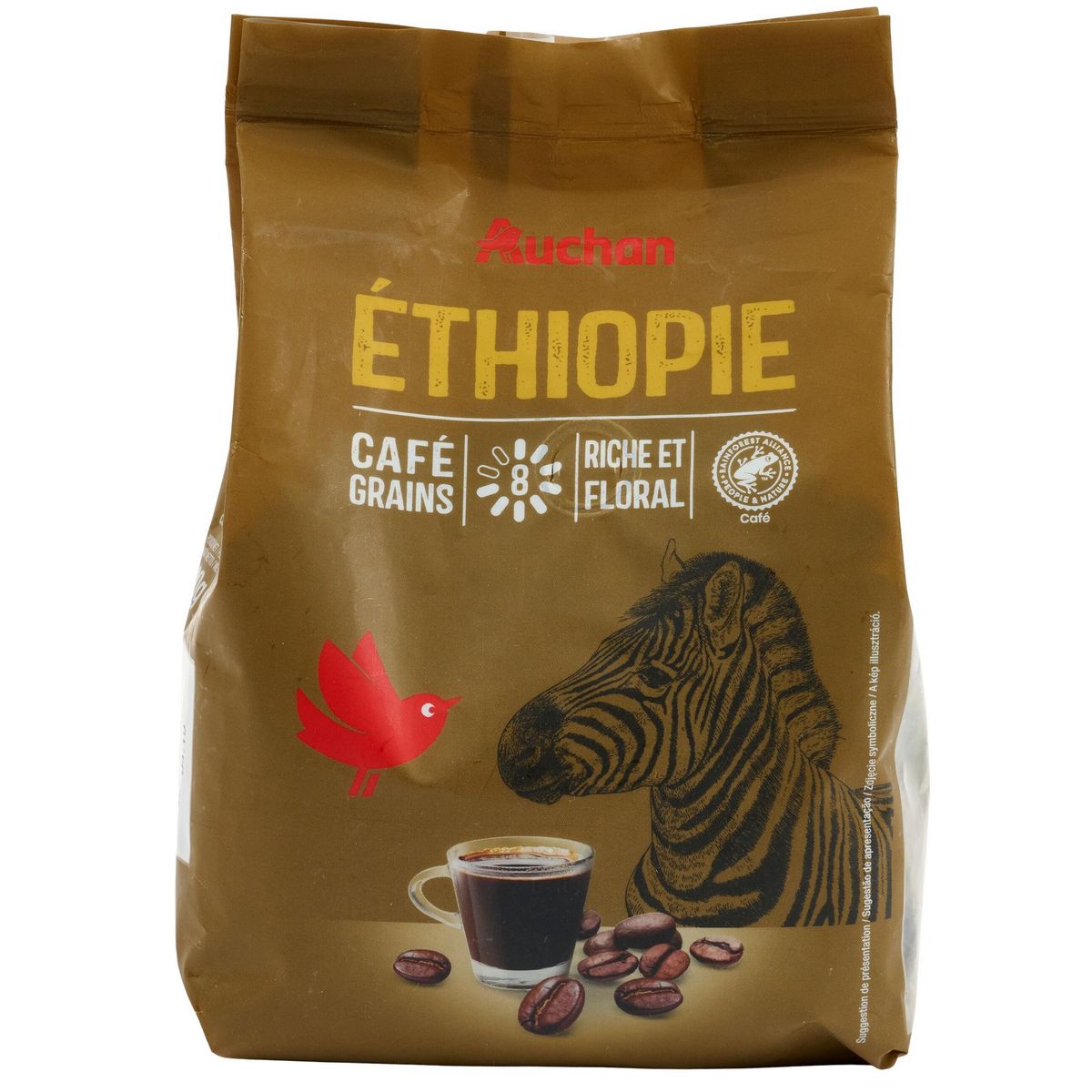 AUCHAN GOURMET Café en grain Ethiopie 500g pas cher 