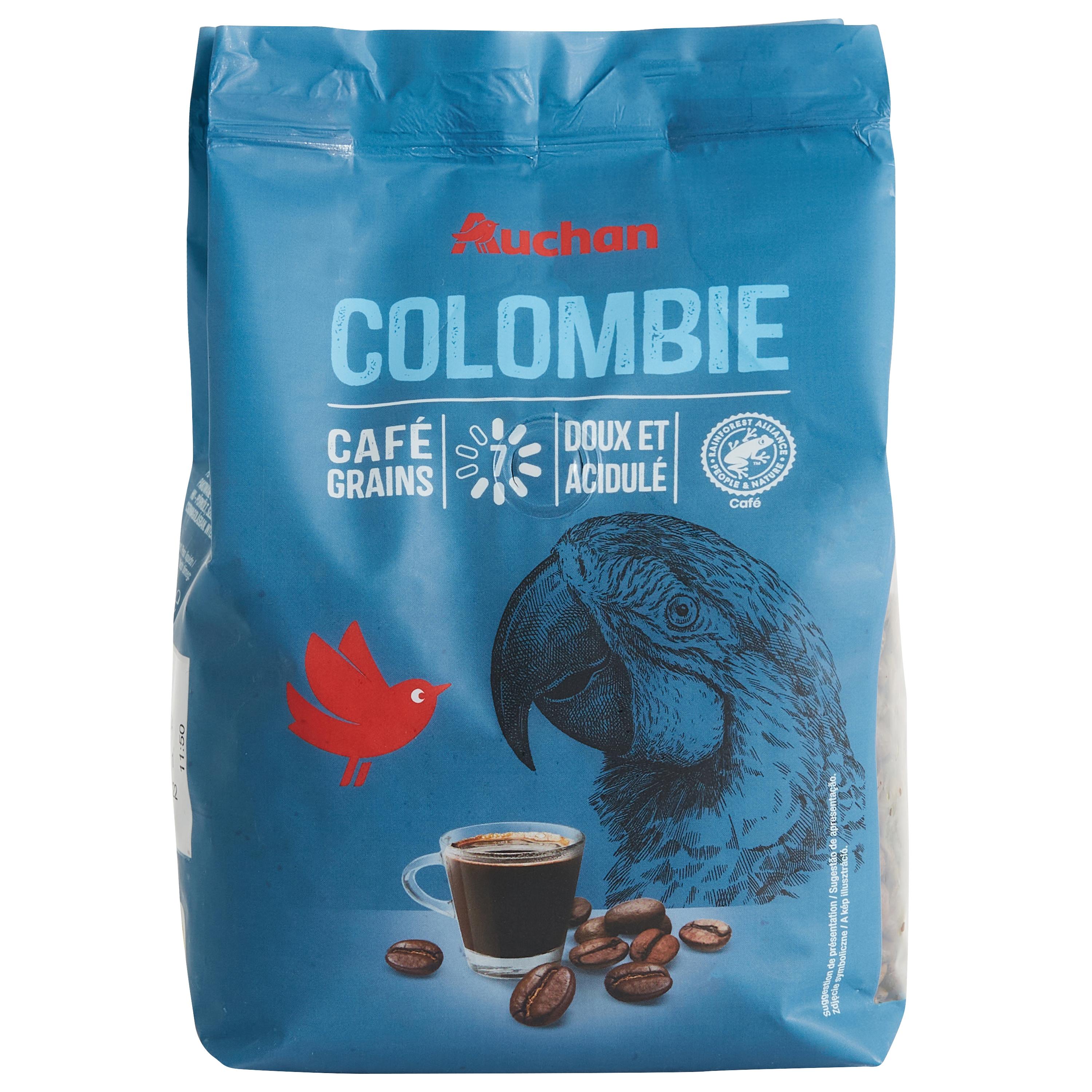 AUCHAN Café en grains espresso 100% arabica intensité 8 500g pas