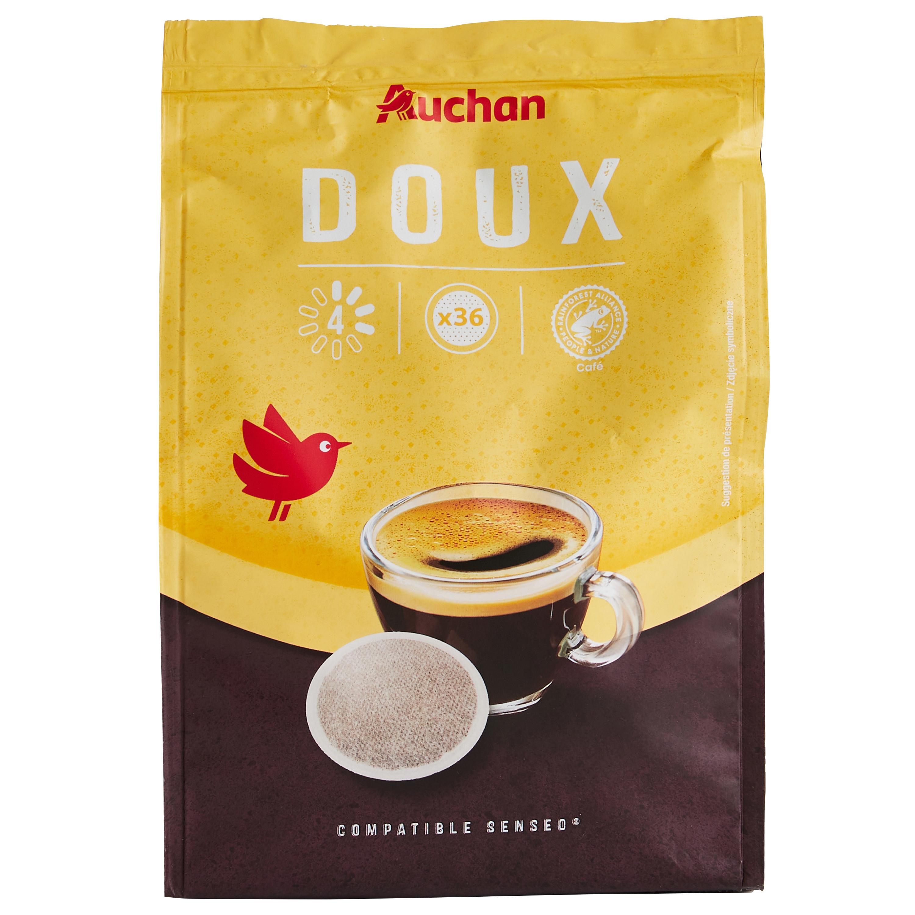 AUCHAN Dosettes de café classique intensité 5 compatibles Senseo