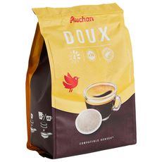 AUCHAN Dosettes de café doux intensité 3 compatibles Senseo 36 dosettes 250g