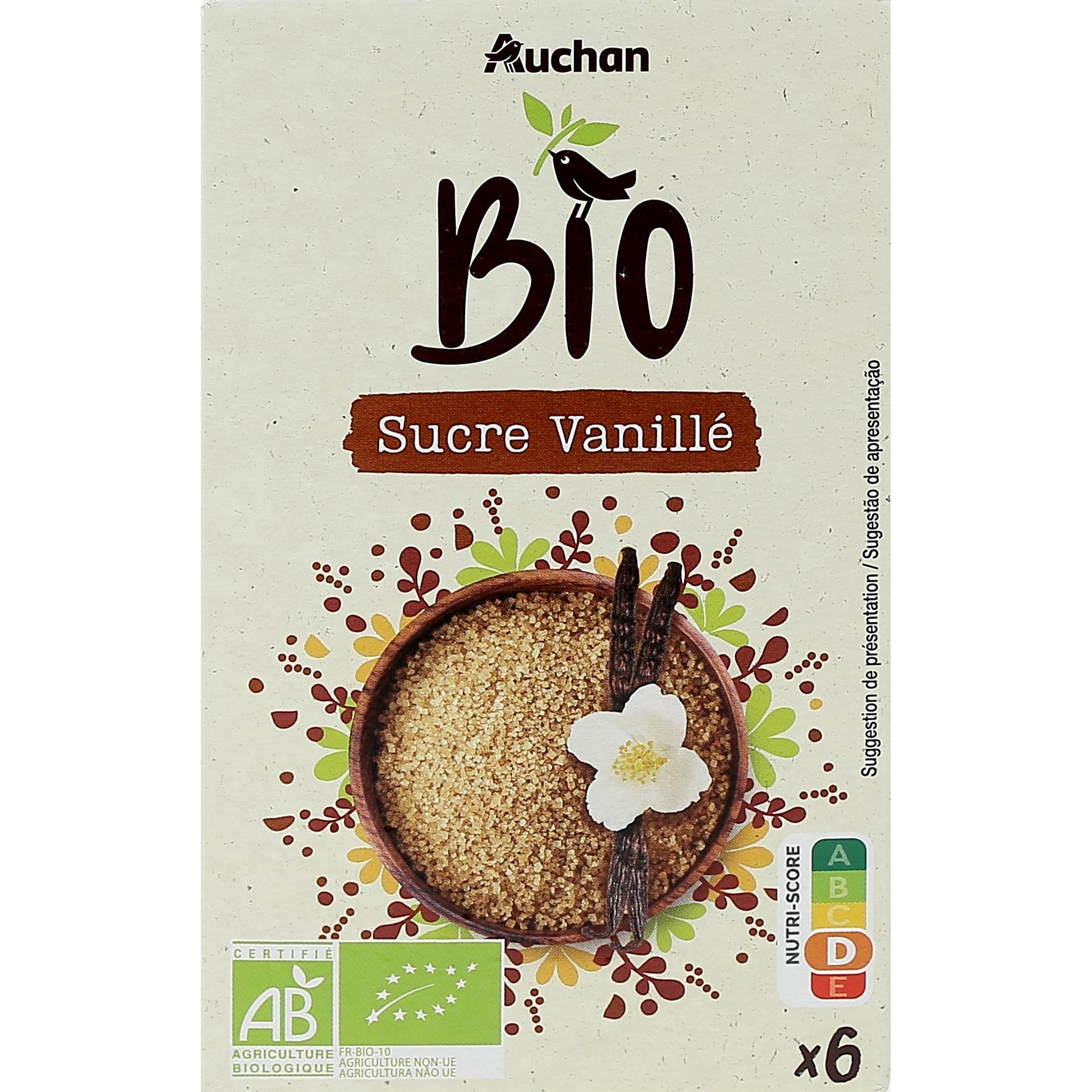 AUCHAN Sucre vanillé à l'extrait de vanille 10 sachets 10x7,5g pas cher 