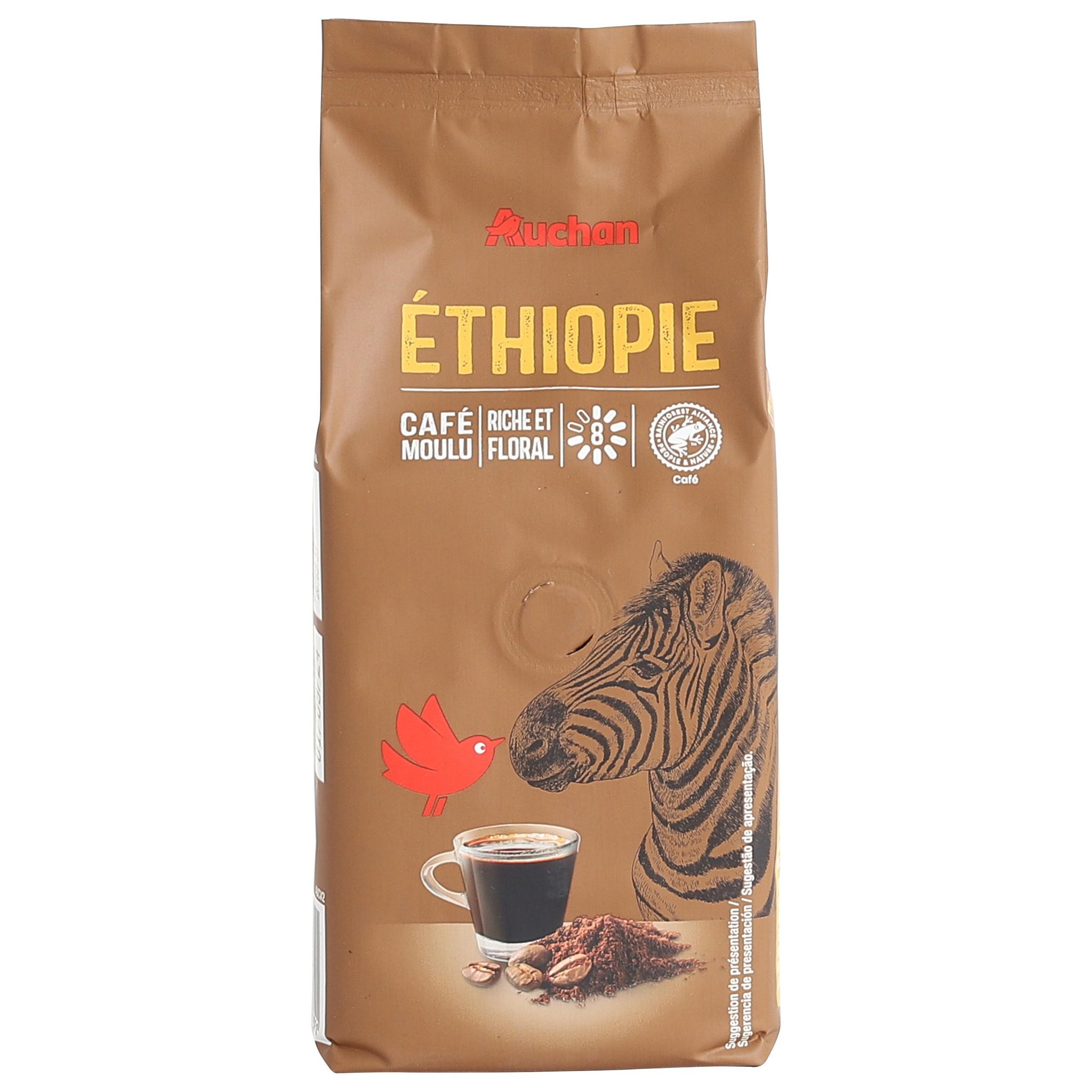 AUCHAN GOURMET Café en grain Ethiopie 500g pas cher 