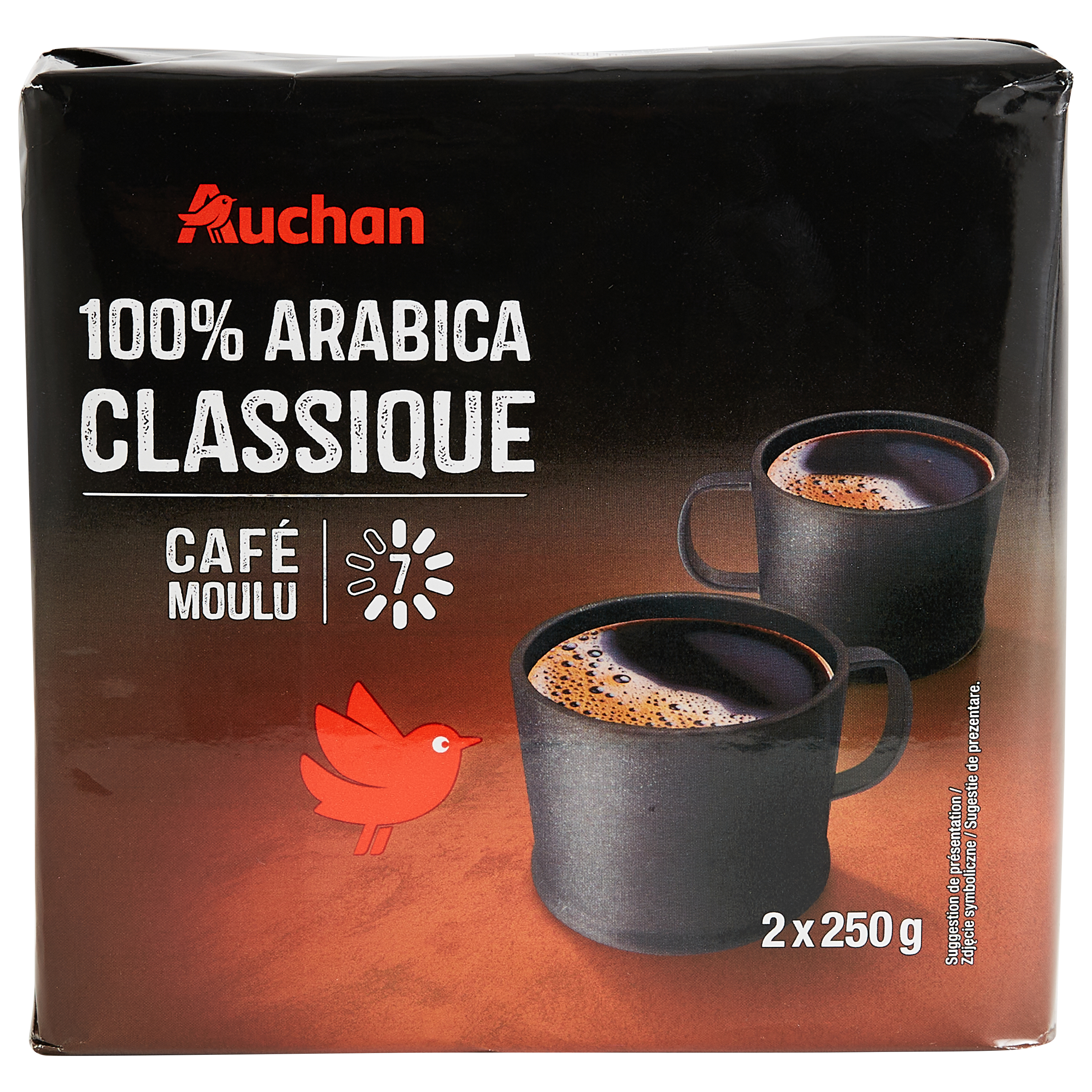 Auchan - Café moulu pur robusta 1kg