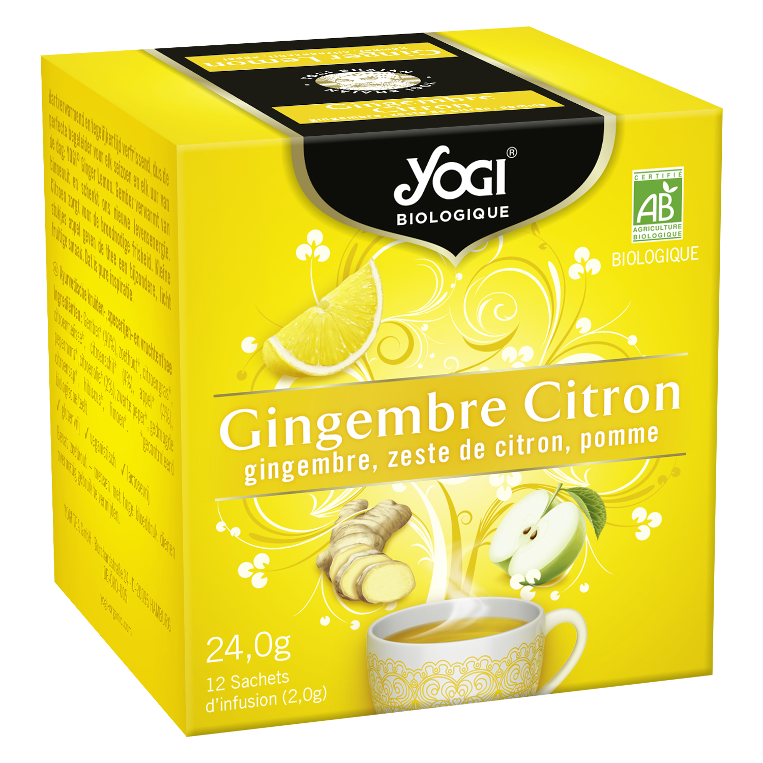 Yogi Biologique Gingembre Orange, Infusion 100% Bio, 12 Sachets