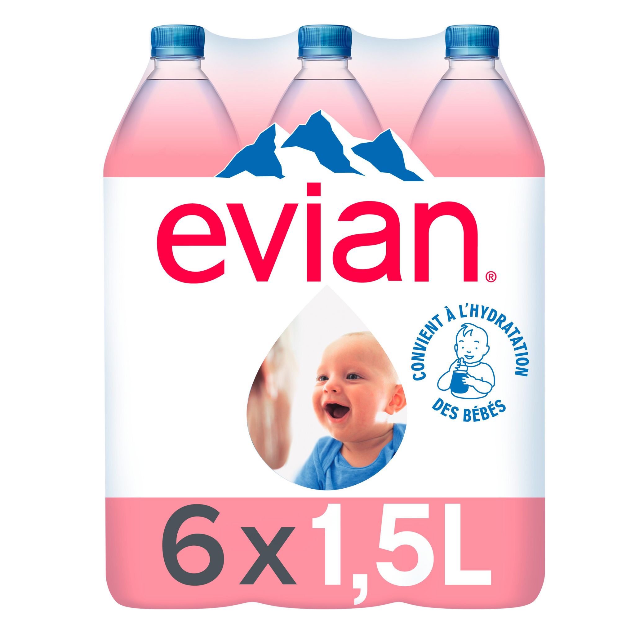 Eau minérale naturelle EVIAN : le pack de 6 bouteilles d'1,5L à Prix  Carrefour