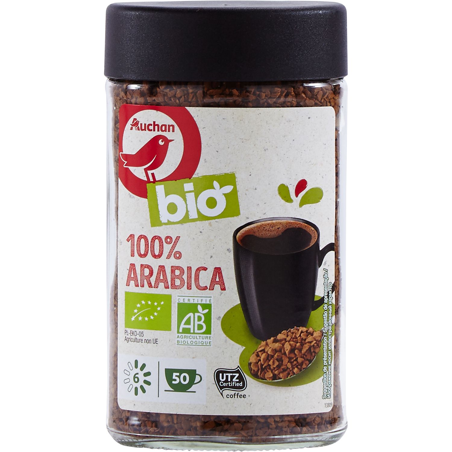 AUCHAN Café soluble intensité 4 200g pas cher 