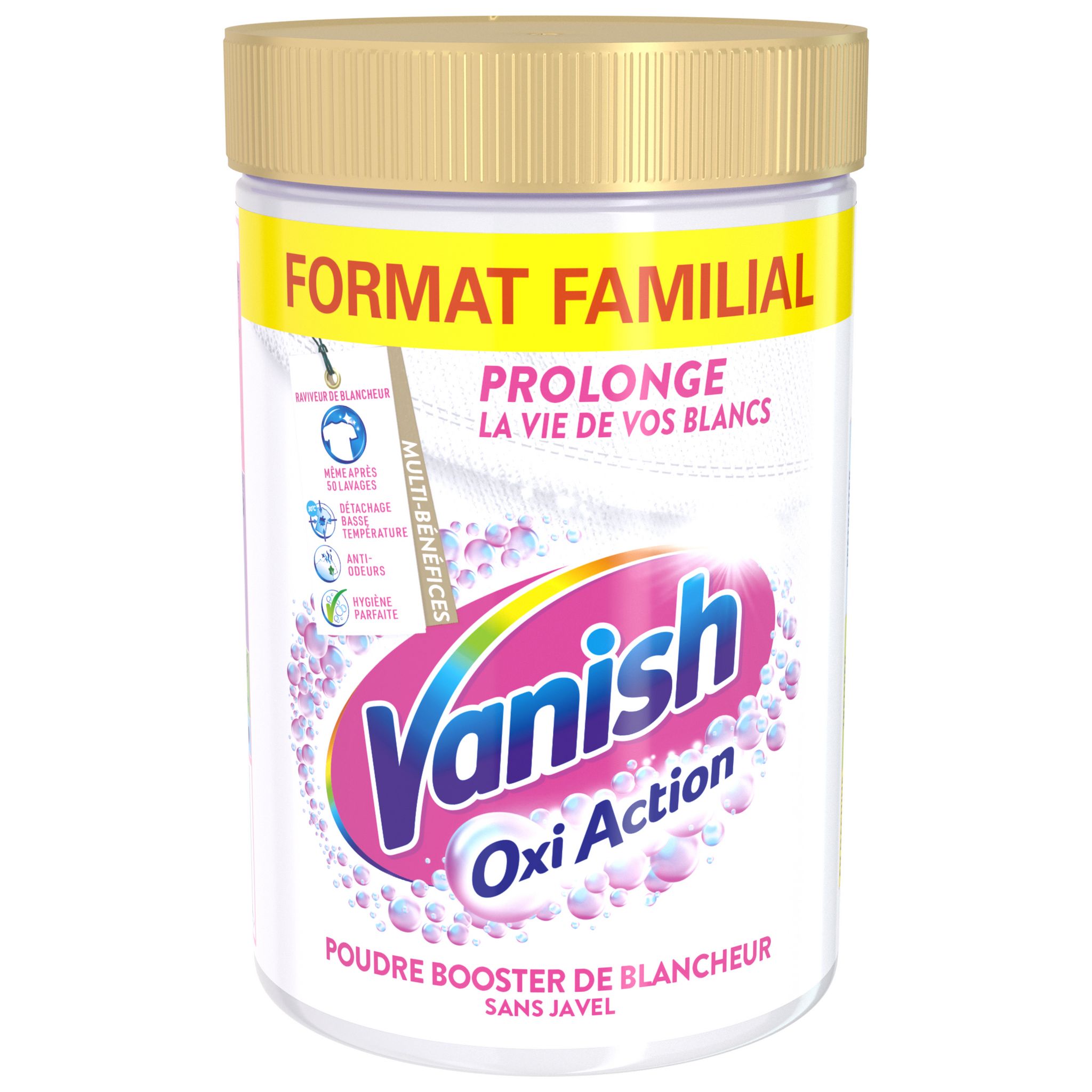 VANISH Oxi action Booster de blancheur sans javel 750g pas cher