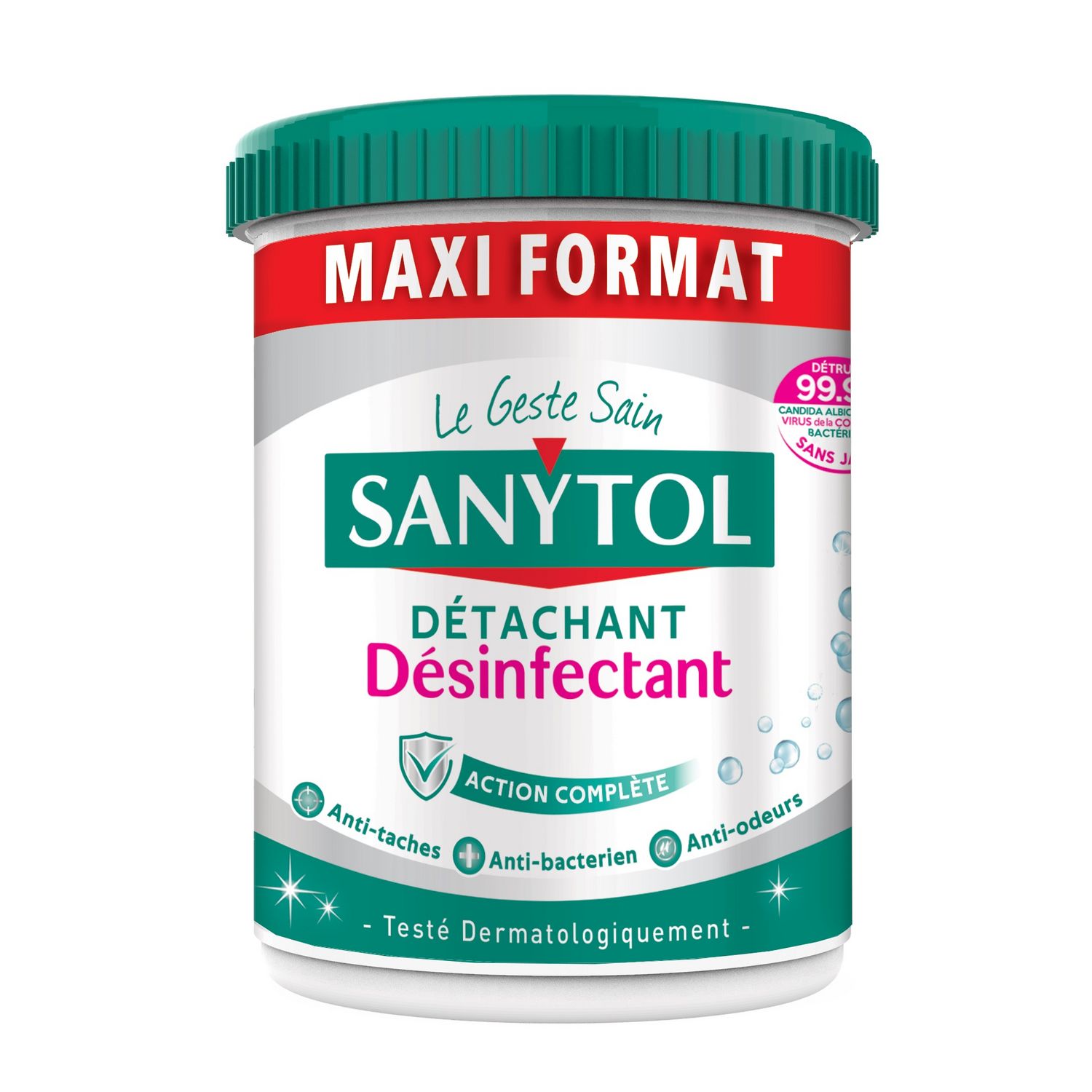 Détachant désinfectant textile poudre Sanytol Professionnel - Seau de 1,5  kg sur