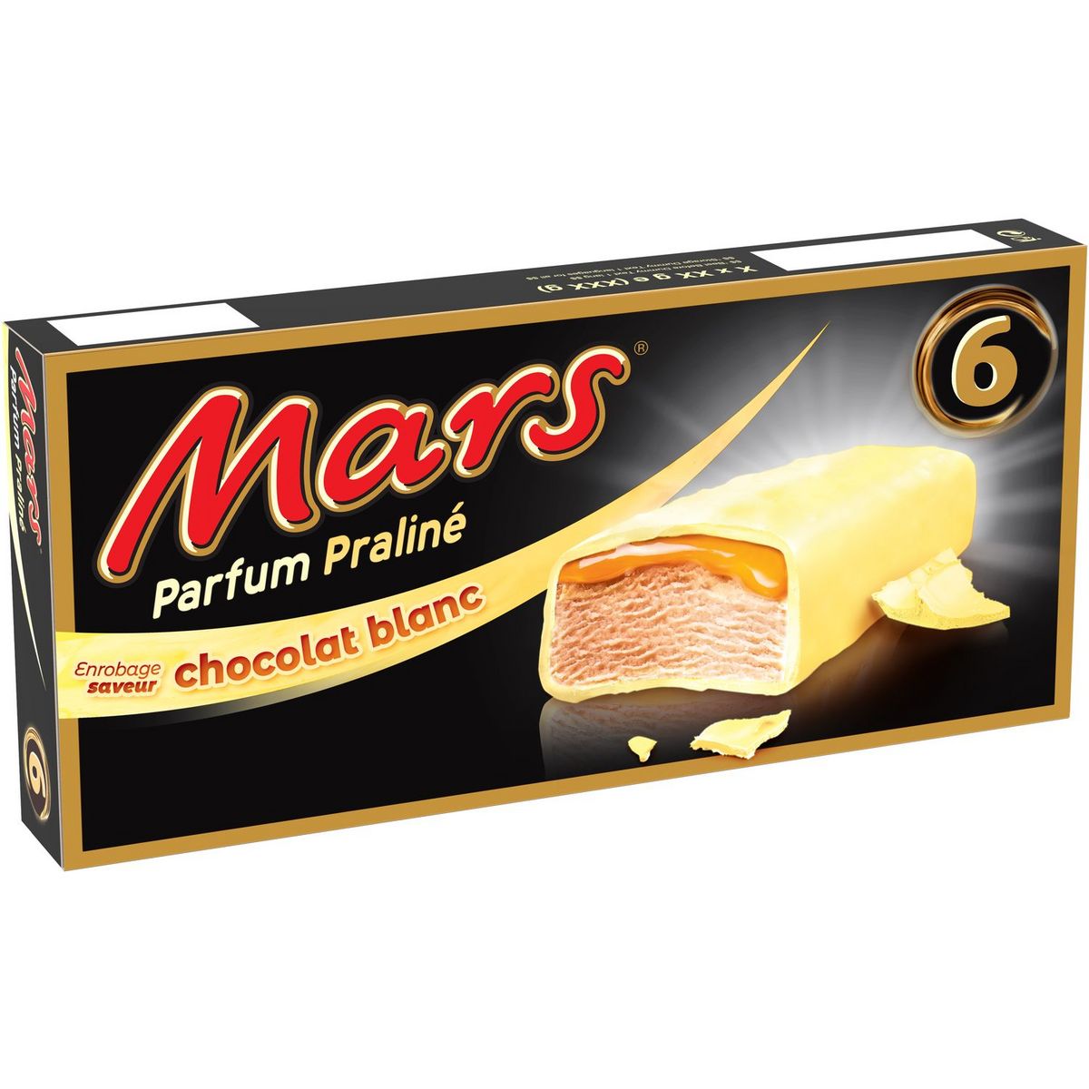 MARS Barre glacée praliné au chocolat blanc 6 pièces 213g pas cher 