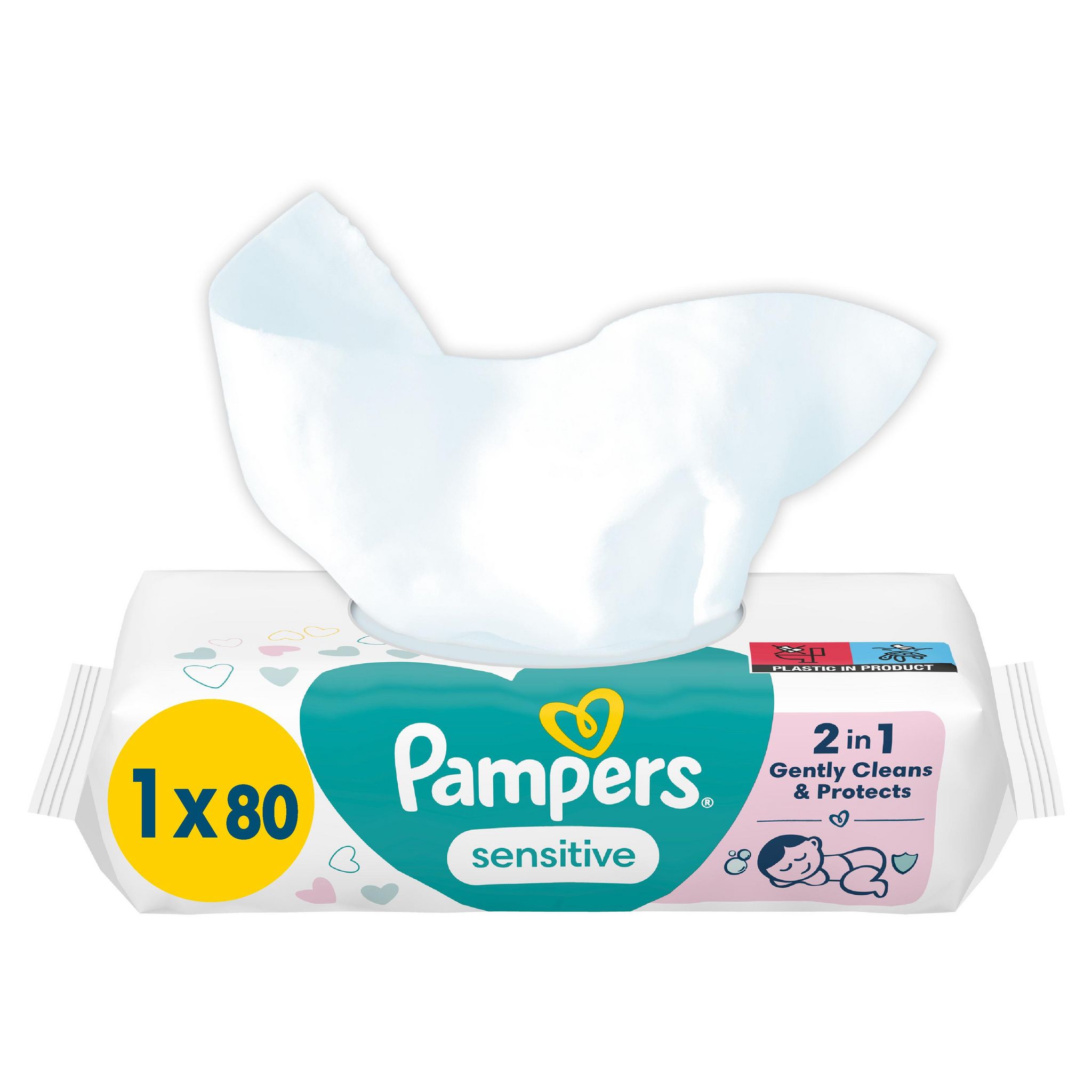 PAMPERS Lingettes sensitive XXL pack 80 lingettes pas cher 