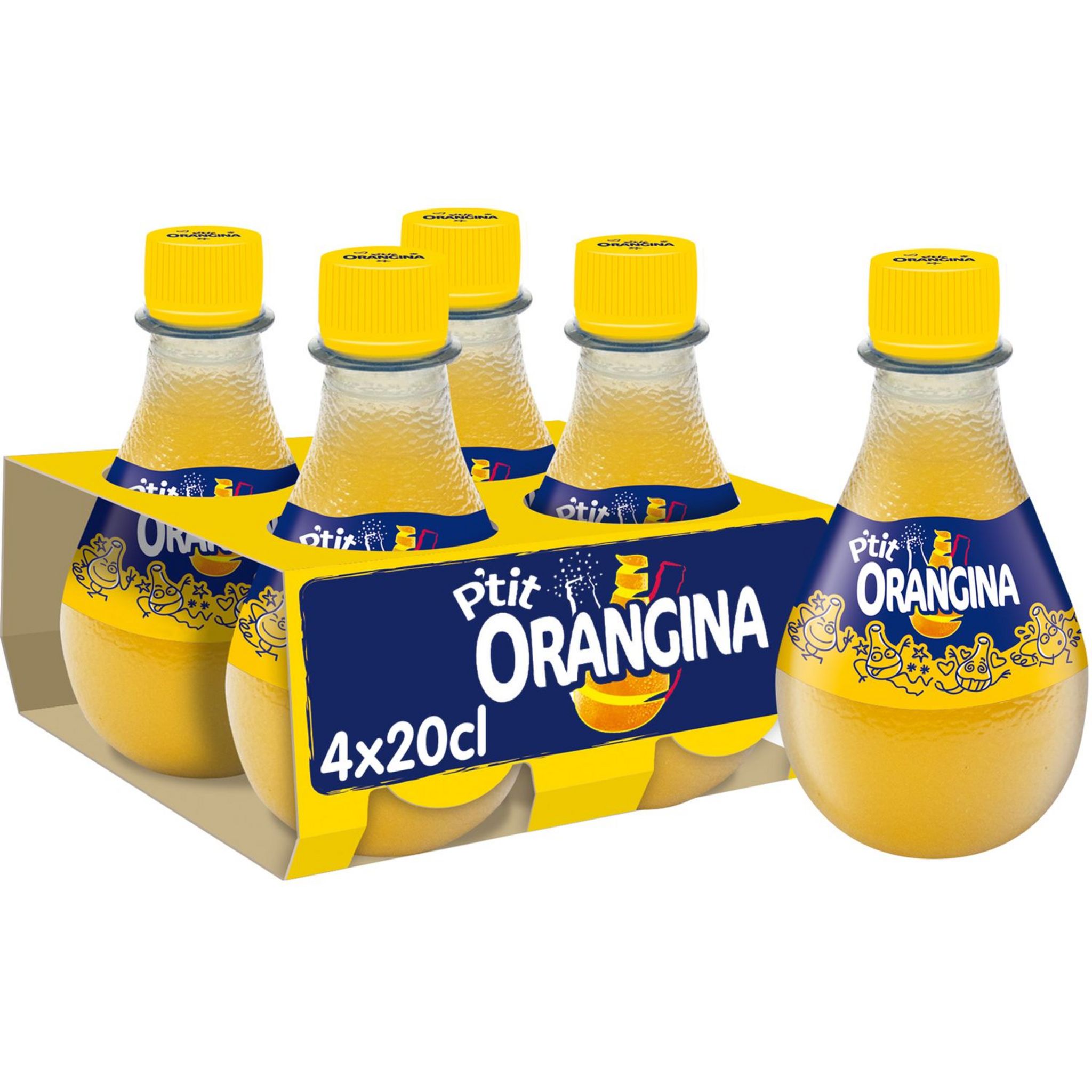 ORANGINA Boisson gazeuse à la pulpe de fruit jaune bouteilles mini 4x20cl  pas cher 