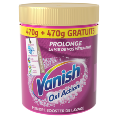 VANISH Oxi Action booster de lavage 470g+470g offert