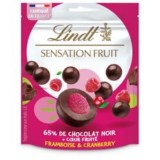 LINDT Sensation fruit billes au chocolat noir framboise et cranberry 160g
