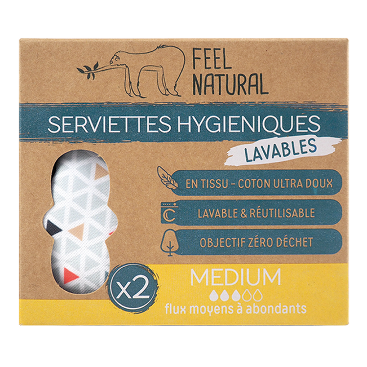 FEEL NATURAL Culotte menstruelle classique lavable noire taille 40/42 3  unités pas cher 