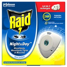 RAID Night & Day recharges pour diffuseur électrique anti-moustiques & mouches 2 recharges