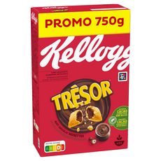 KELLOGG'S Trésor Céréales fourrées chocolat noisettes 750g