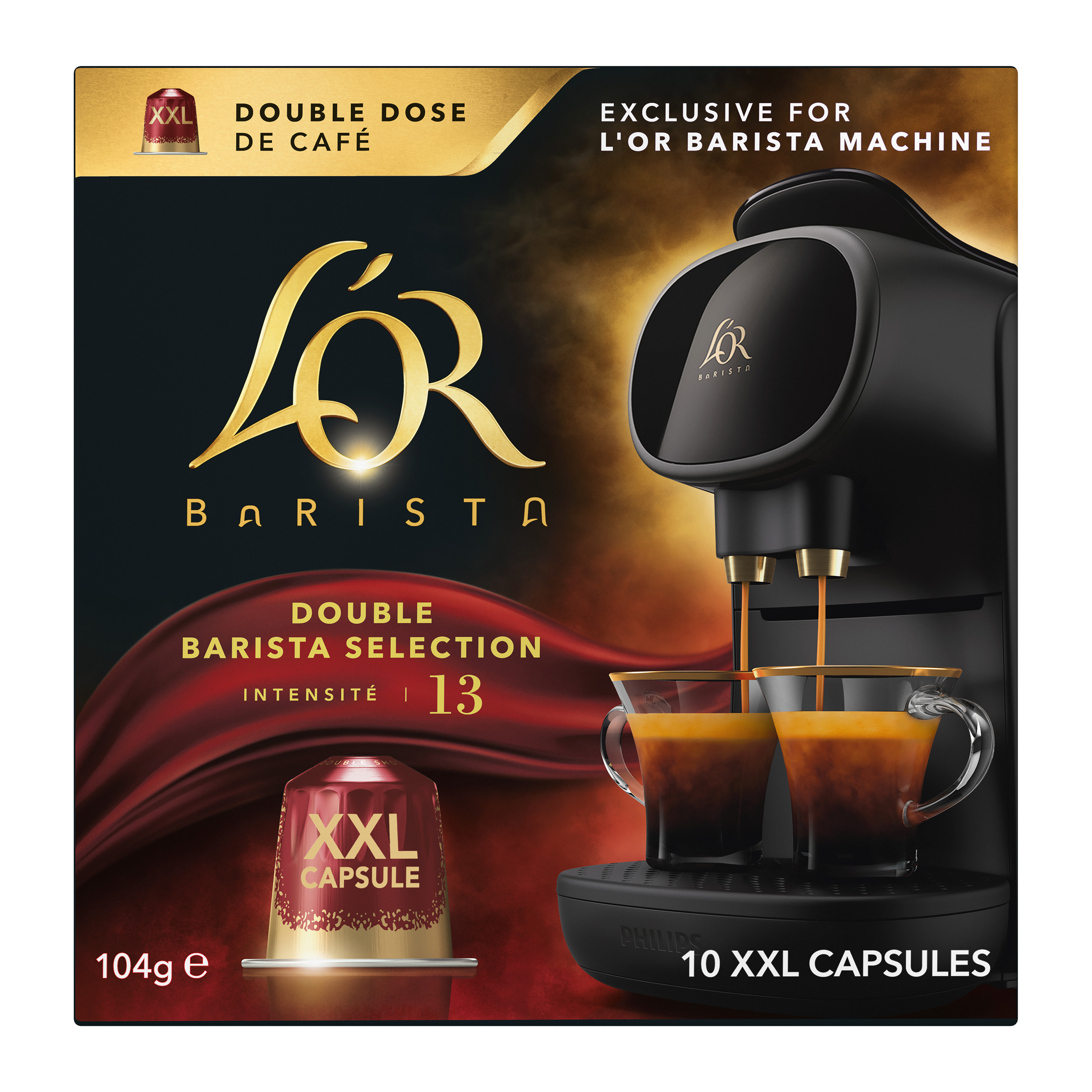 L'OR ESPRESSO L OR CAFE CAPSULES DOUBLE BAR 13 10PC 10 dosettes 104g pas  cher 