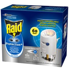 RAID Diffuseur électrique anti-moustiques et moustiques tigres avec curseur de protection efficace 60 nuits 1 diffuseur