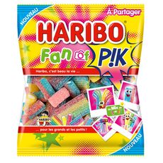 carré fruit acidulé, bonbon arc-en-ciel, confiserie Haribo