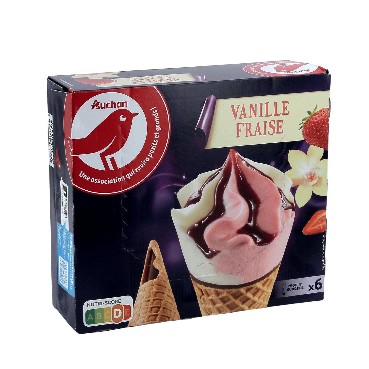 Cône Glace Fraise Vanille